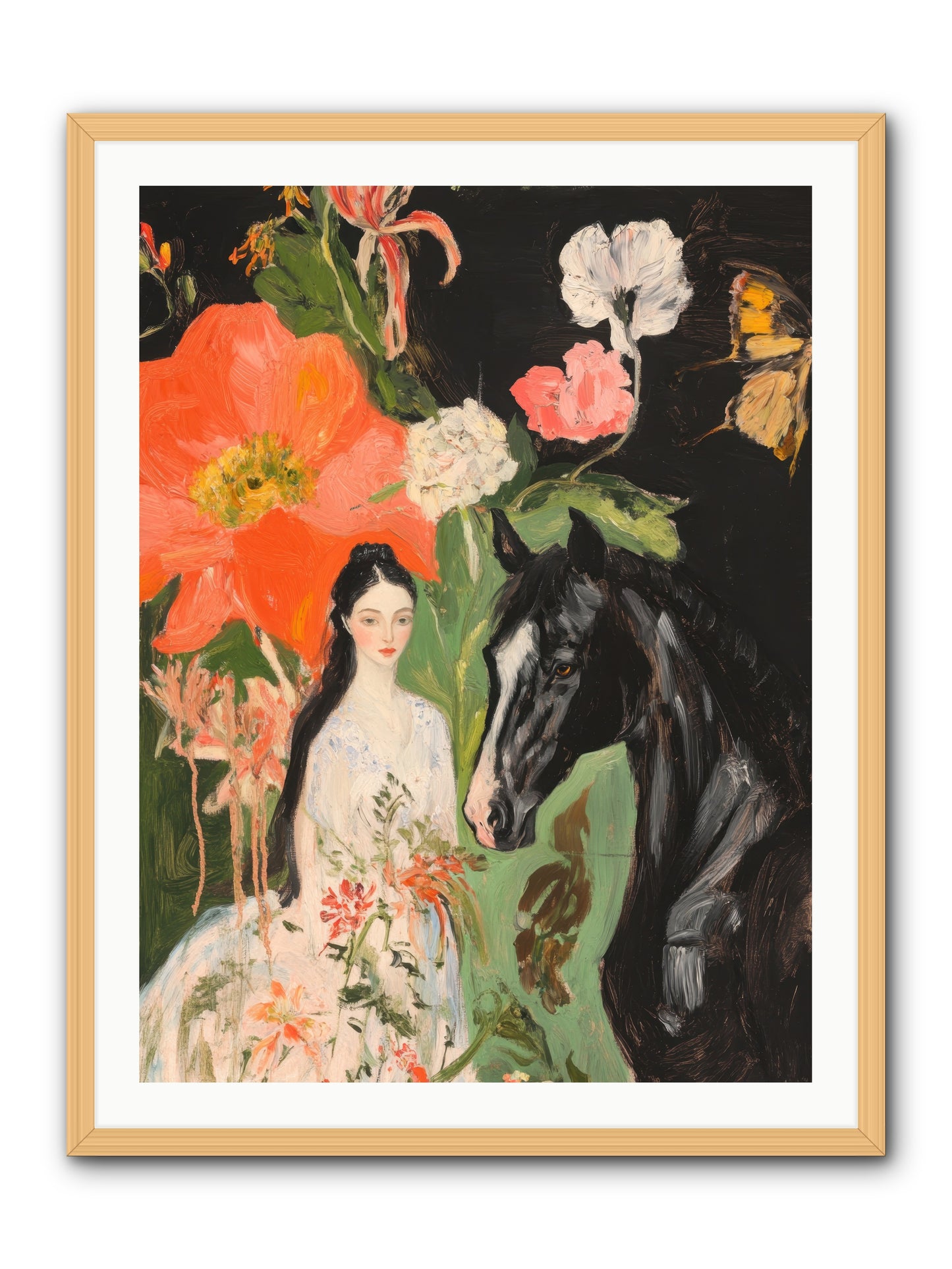 Dreamland Steed -- Framed Print - Natural 30x40