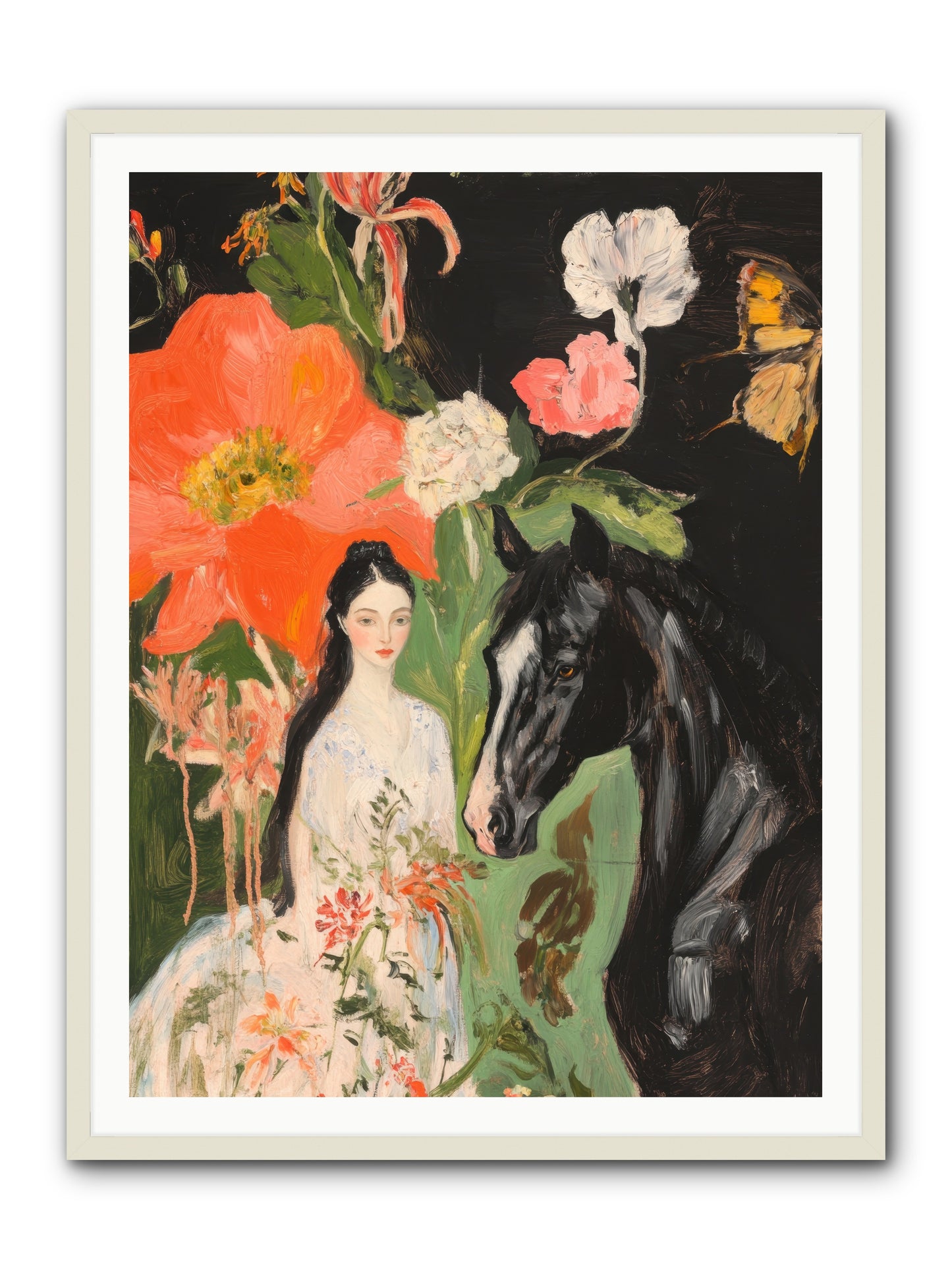 Dreamland Steed -- Framed Print - White 36x48