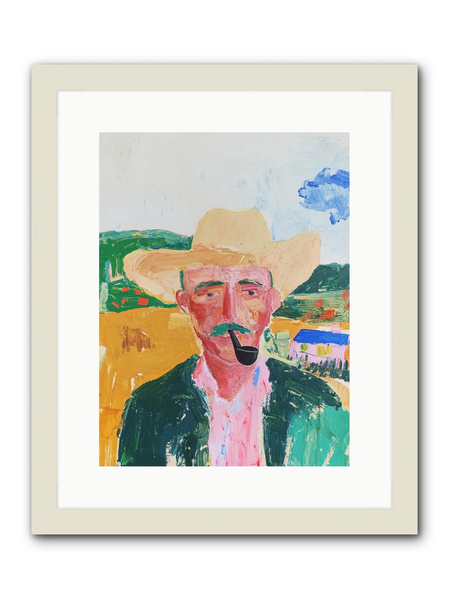 Drifting Smoke -- Framed Print - White 12x16
