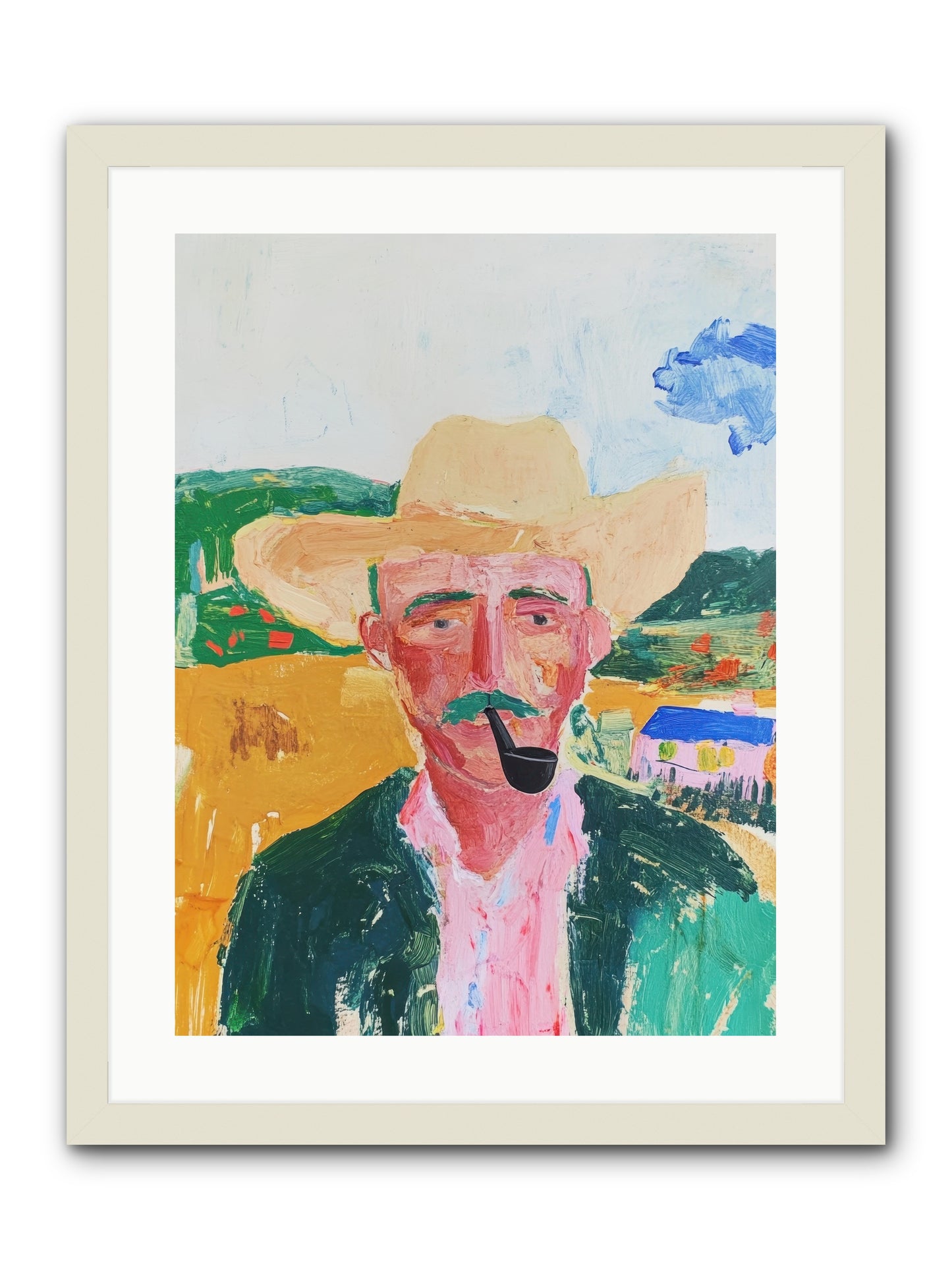 Drifting Smoke -- Framed Print - White 18x24