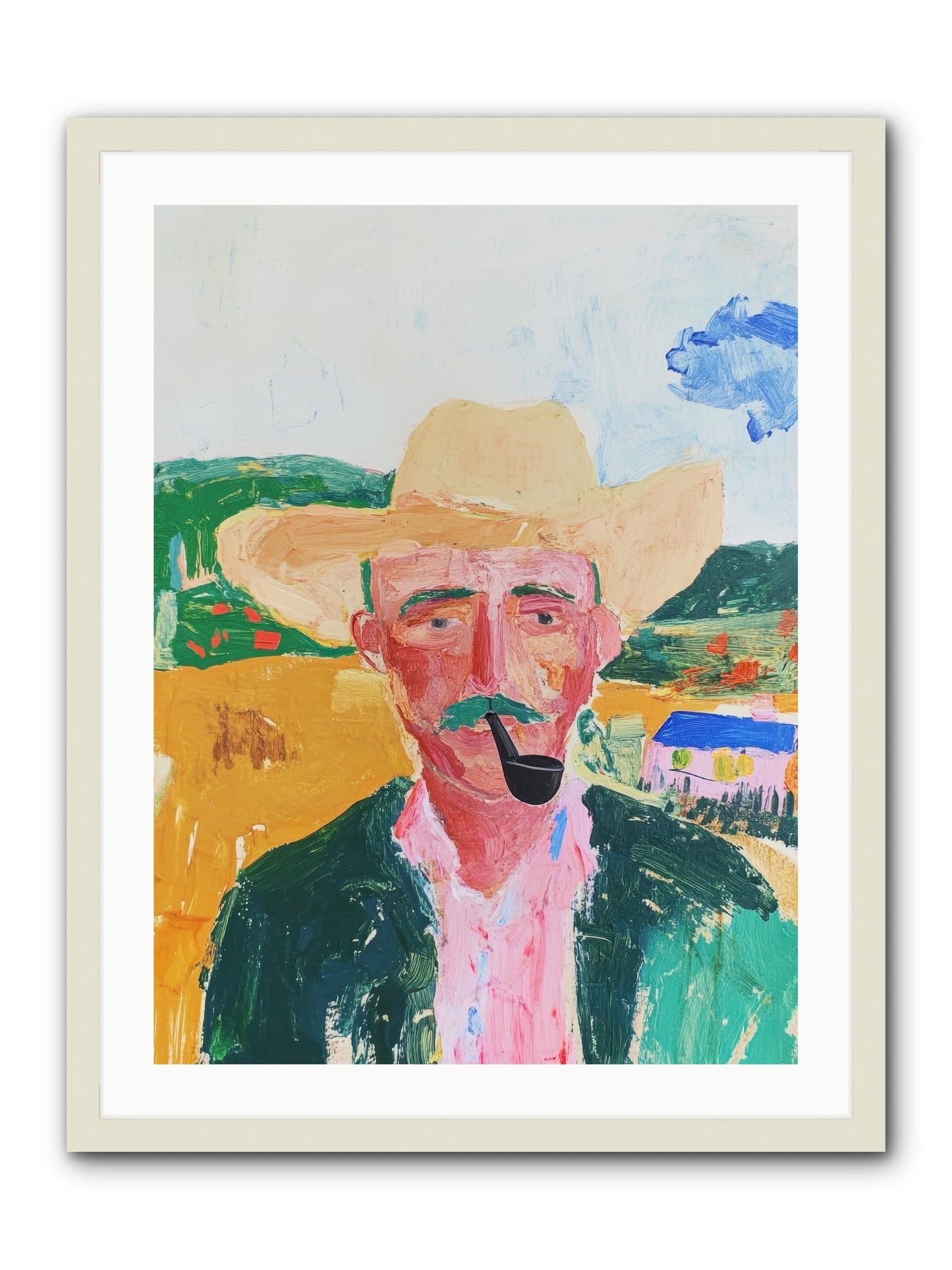 Drifting Smoke -- Framed Print - White 24x32