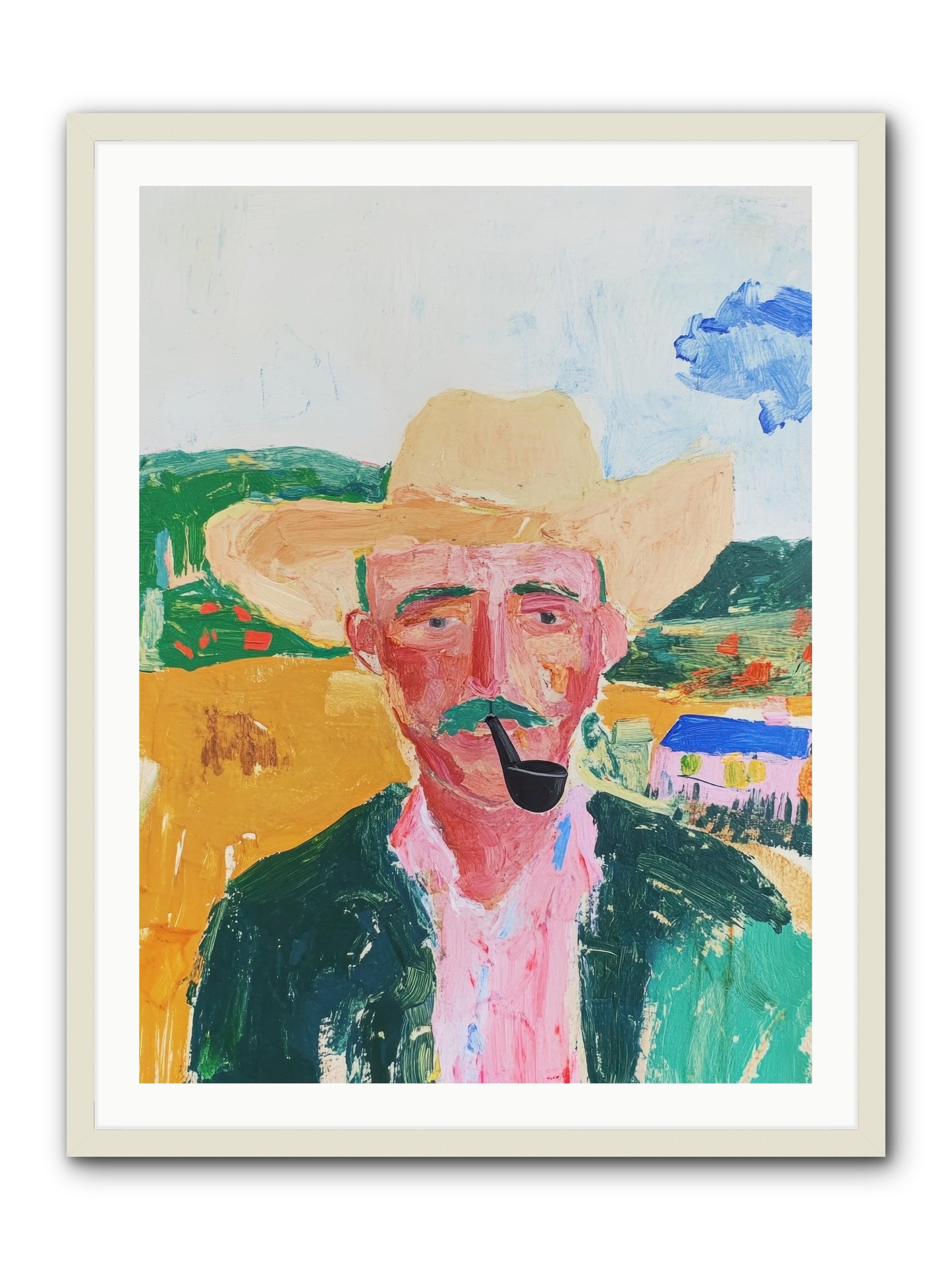 Drifting Smoke -- Framed Print - White 30x40