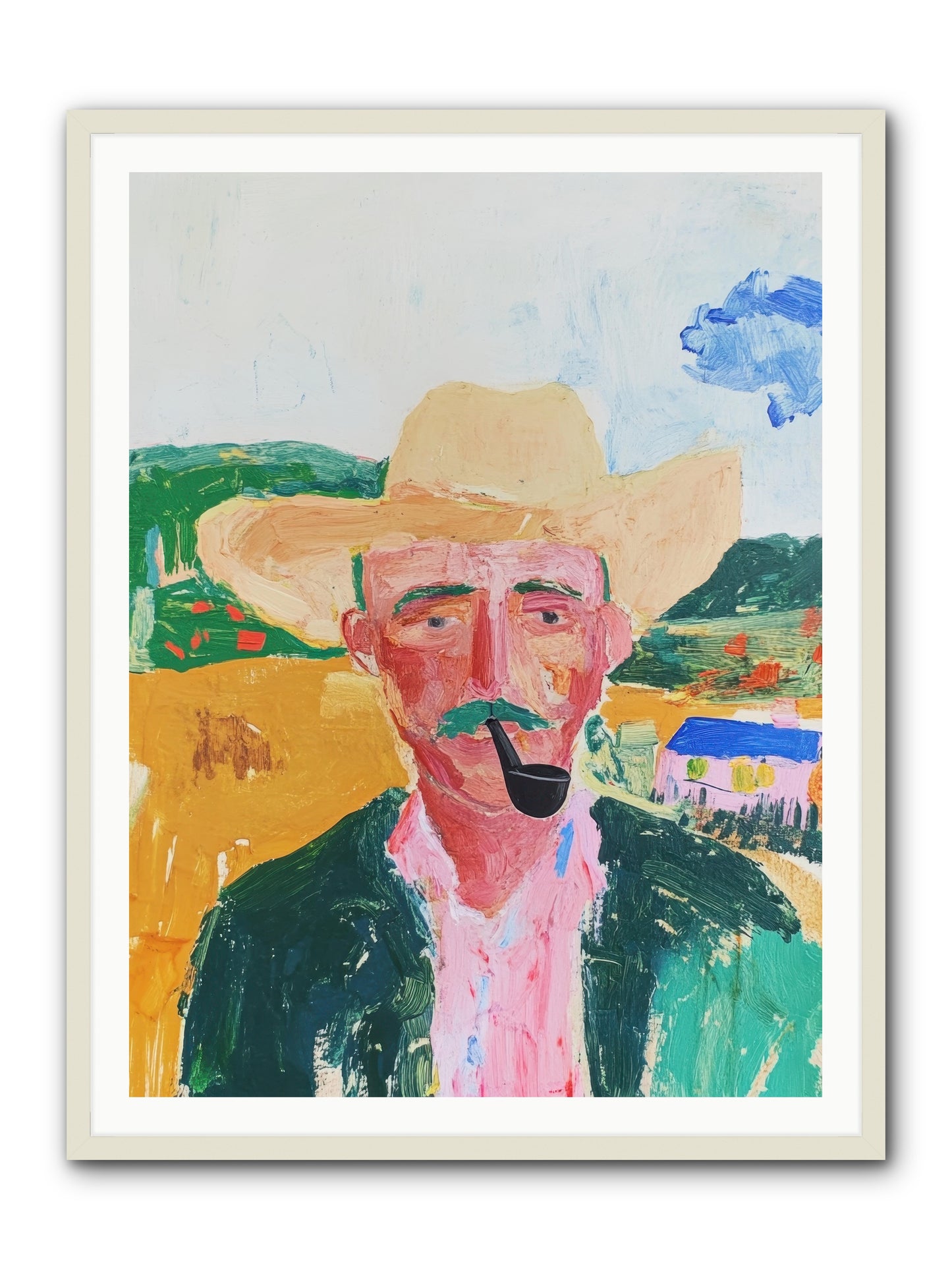 Drifting Smoke -- Framed Print - White 36x48