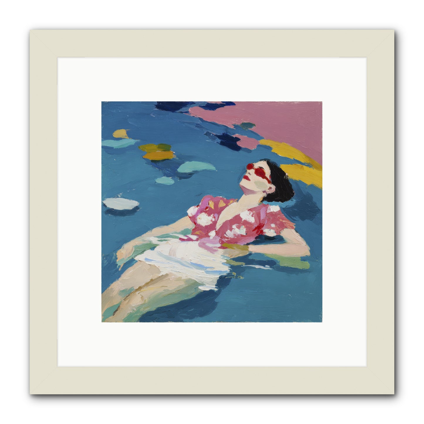 Drifting Through Blue -- Framed Print - White 10x10