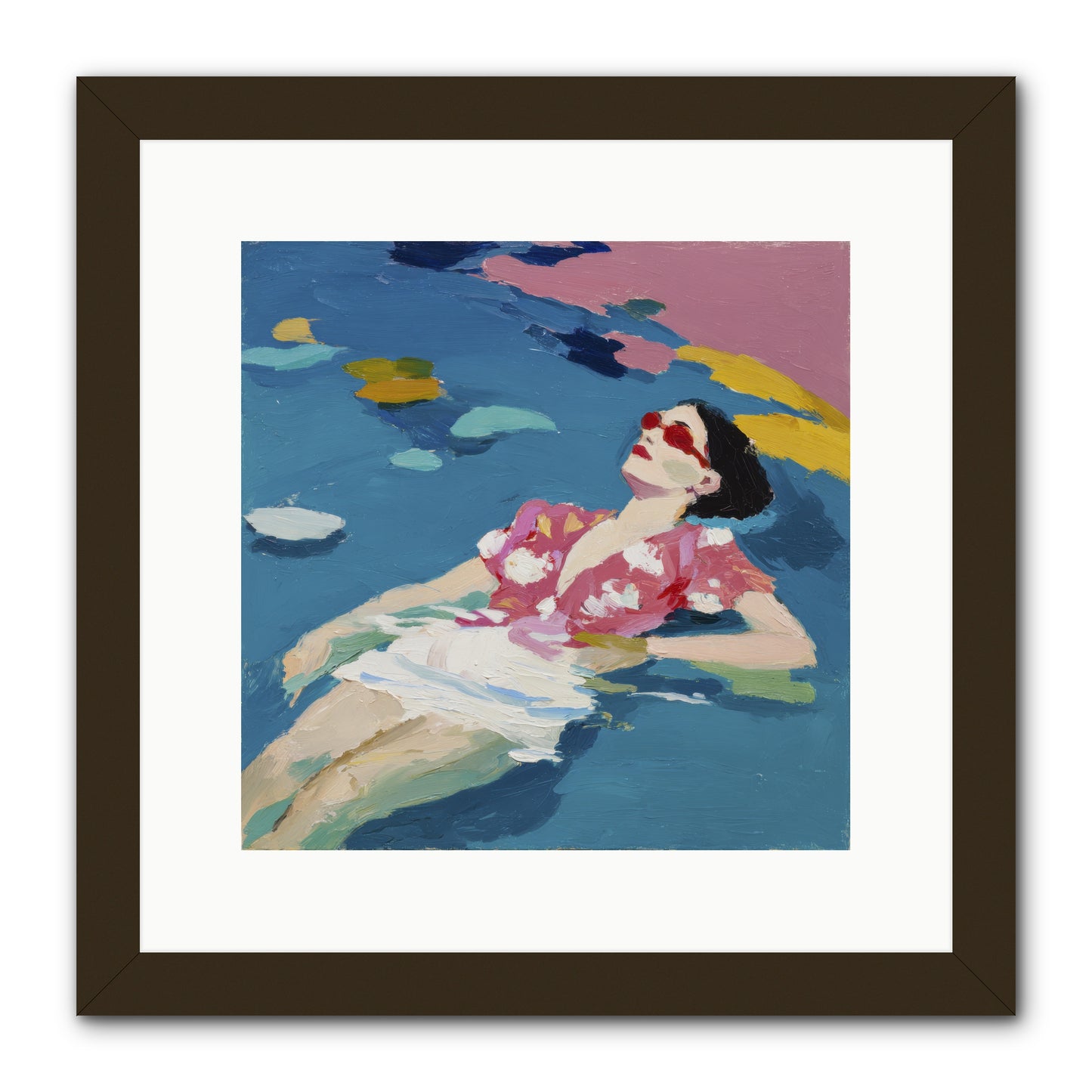 Drifting Through Blue -- Framed Print - Black 12x12