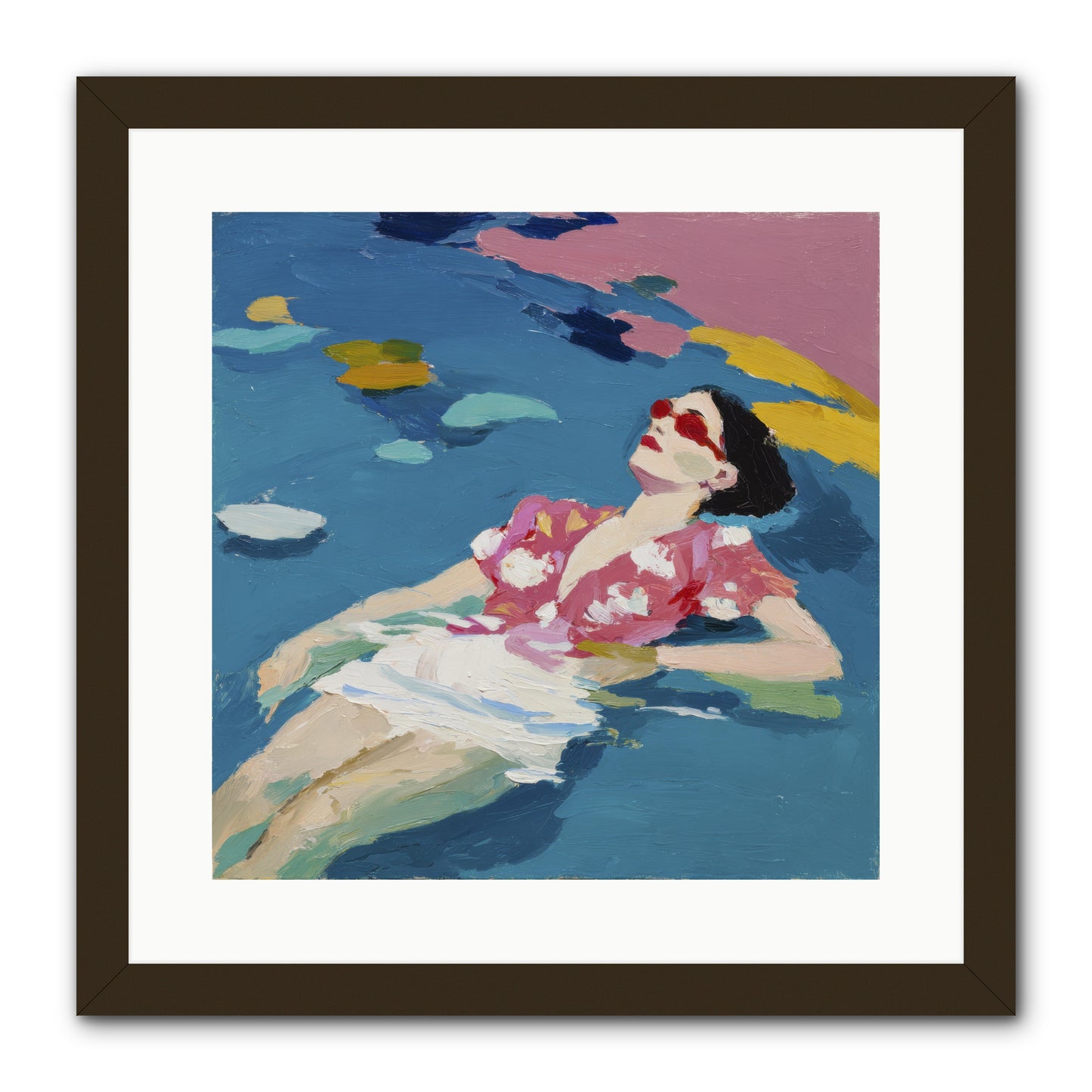 Drifting Through Blue -- Framed Print - Black 16x16