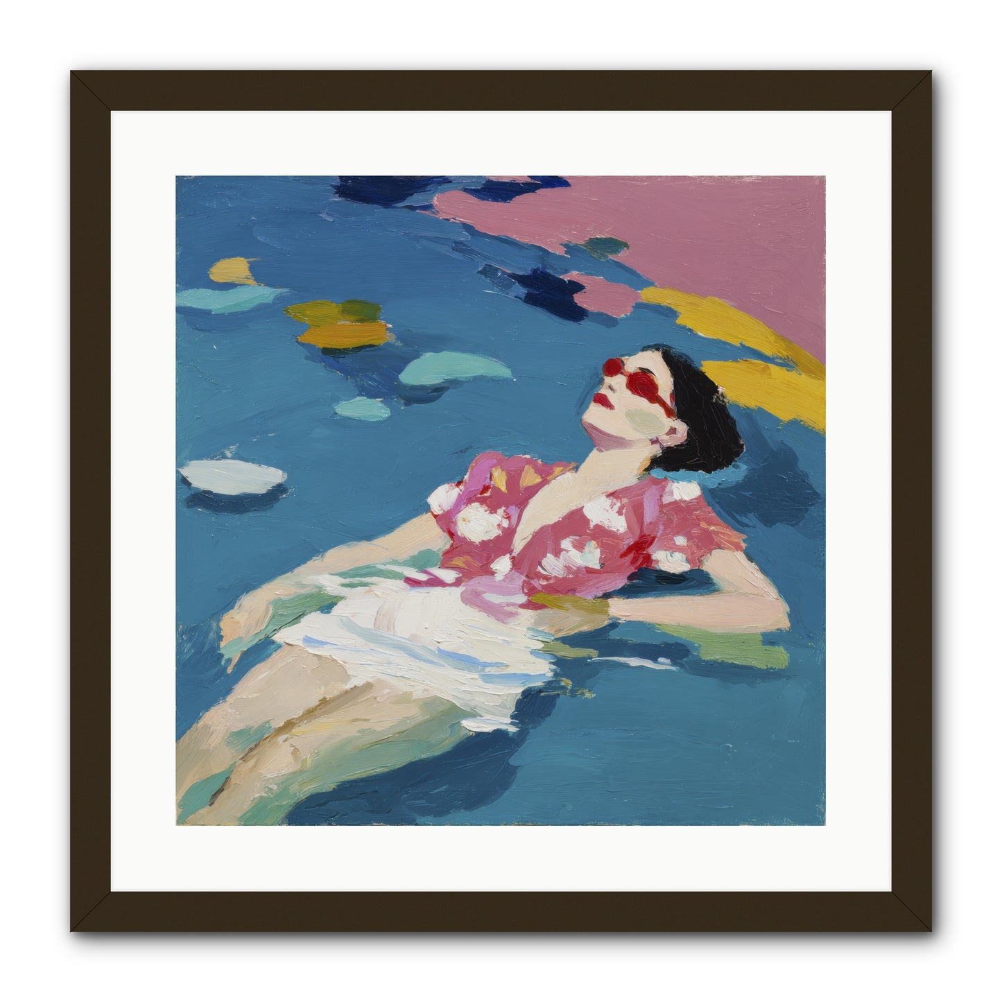 Drifting Through Blue -- Framed Print - Black 20x20