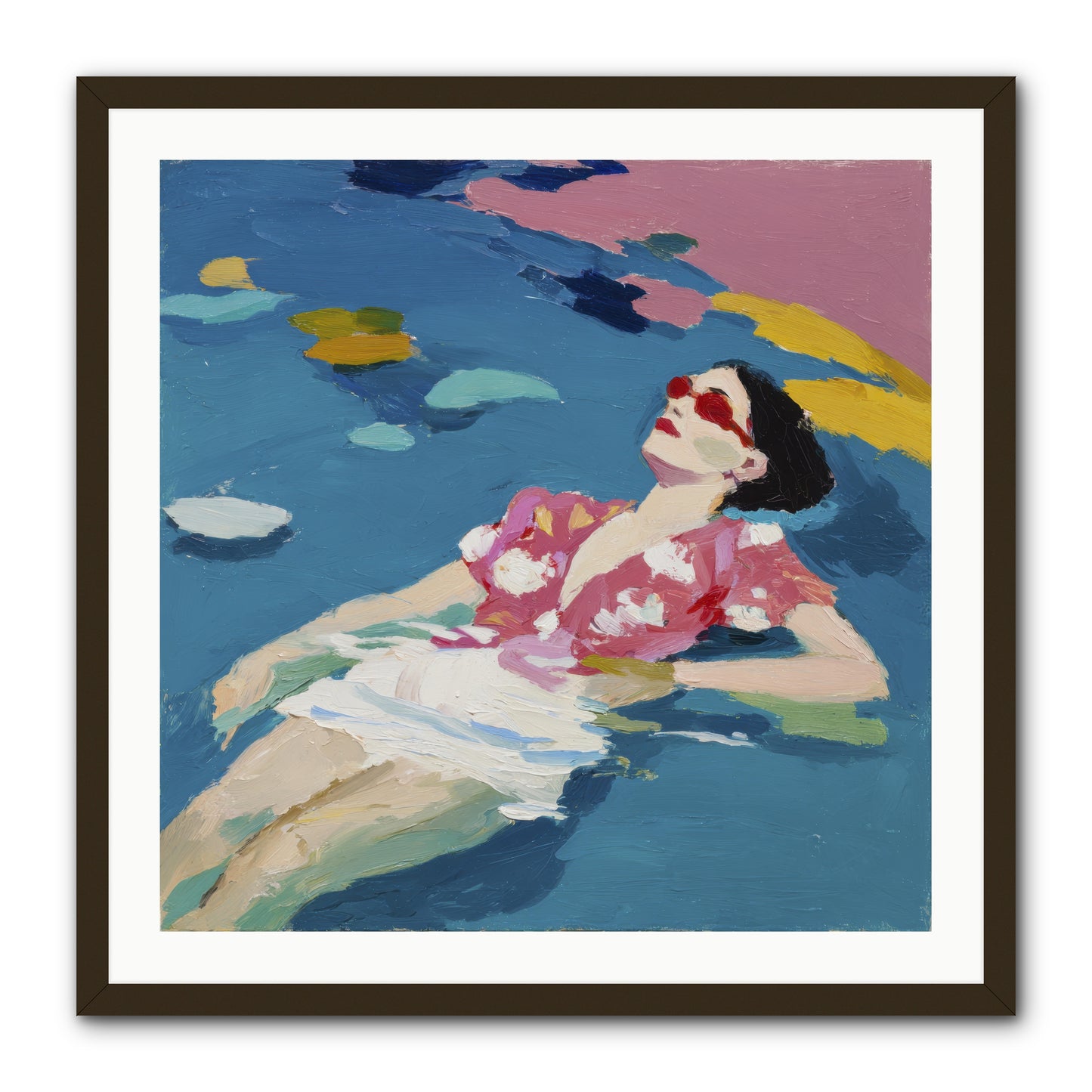 Drifting Through Blue -- Framed Print - Black 30x30