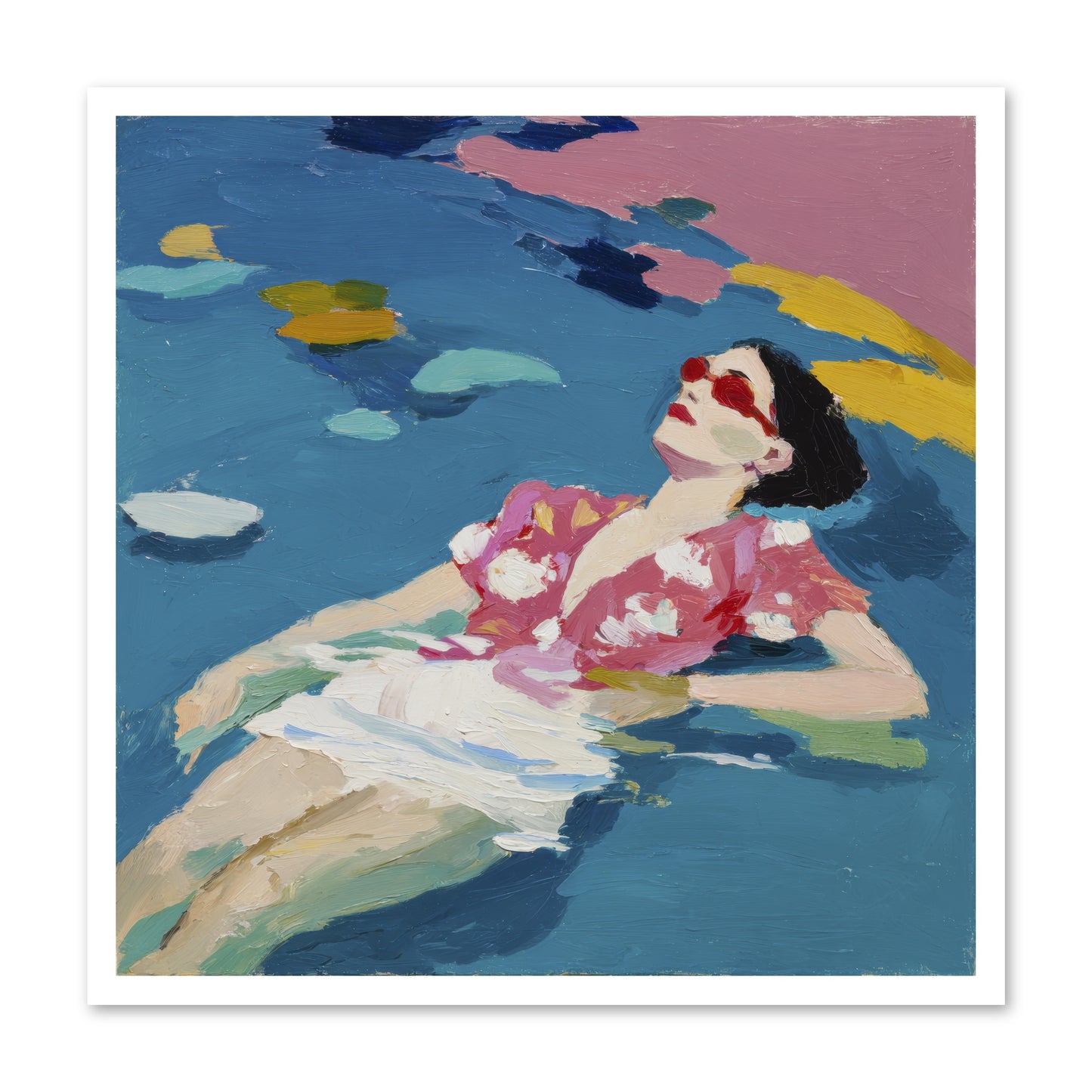 Drifting Through Blue -- Loose Canvas Print 30x30