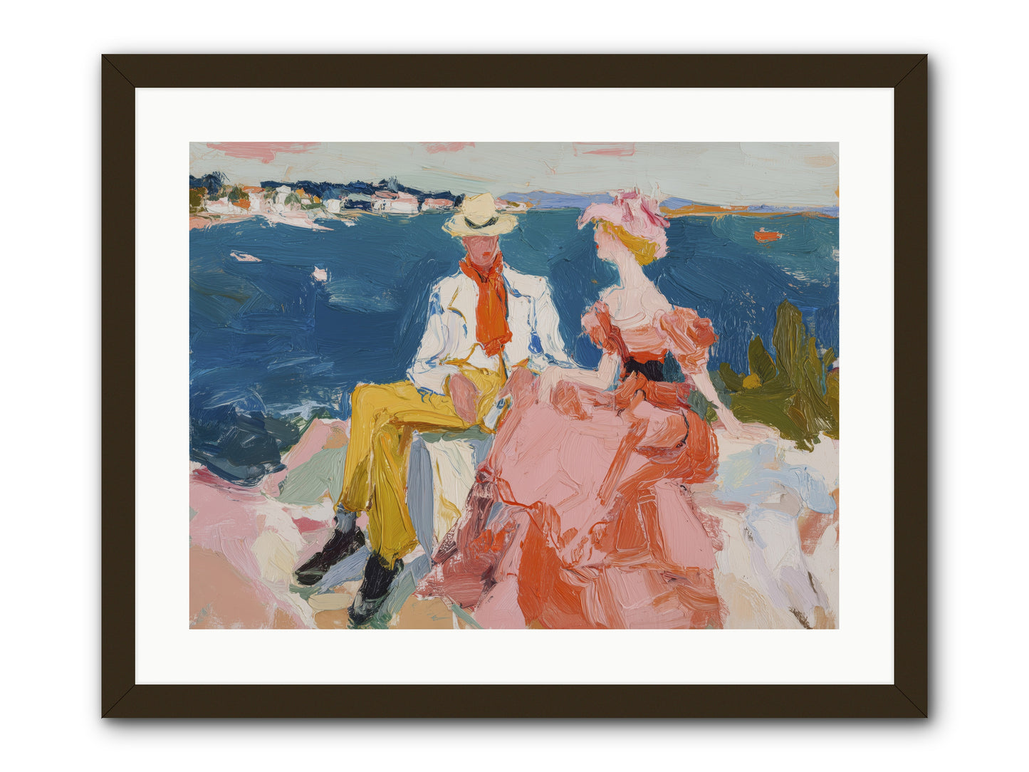 Duo by the Waves -- Framed Print - Black 24x18