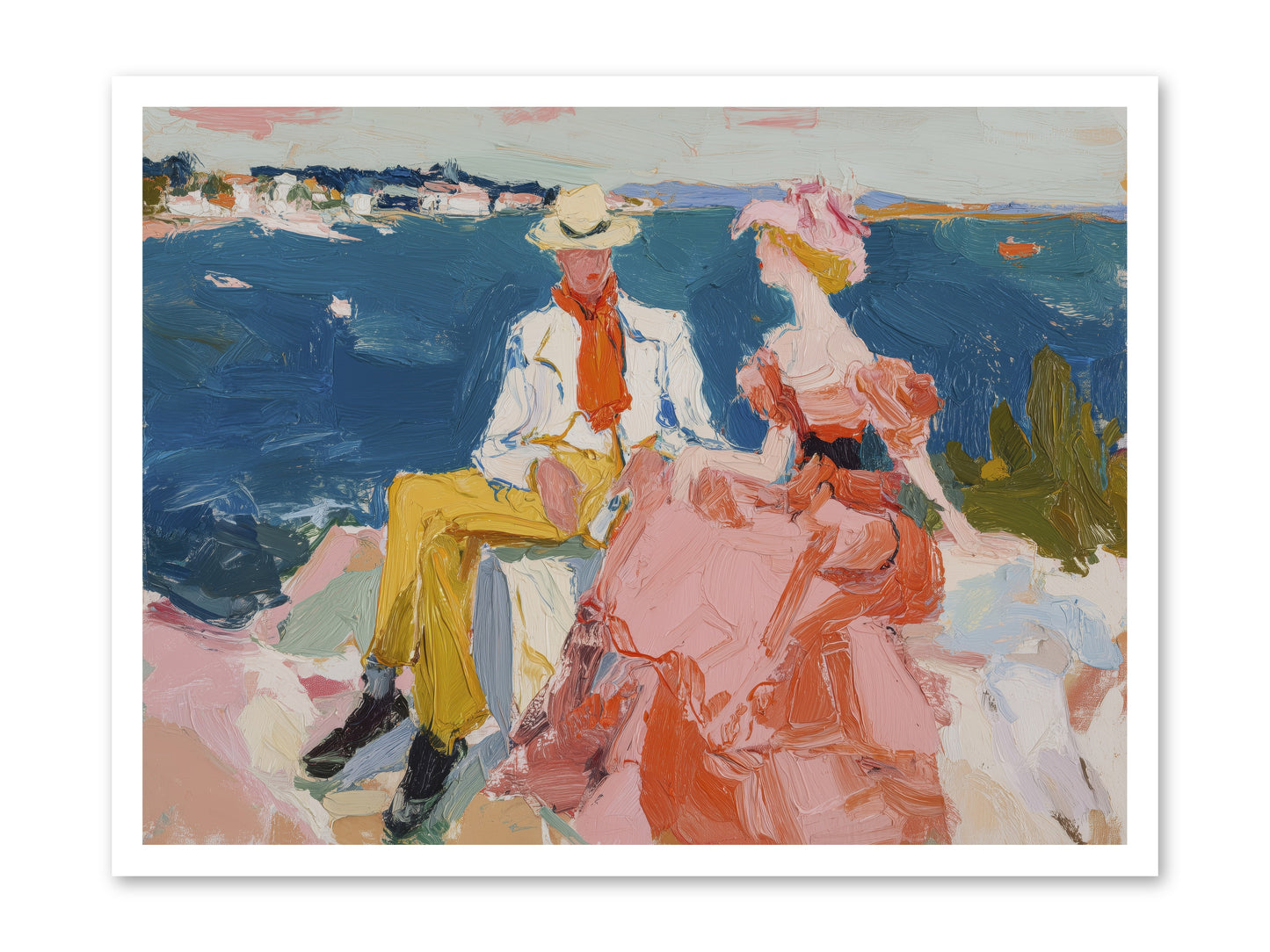 Duo by the Waves -- Paper Print 32x24