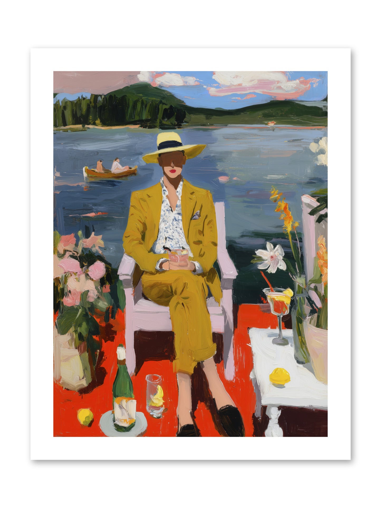 Dusk & Drinks -- Loose Canvas Print 12x16