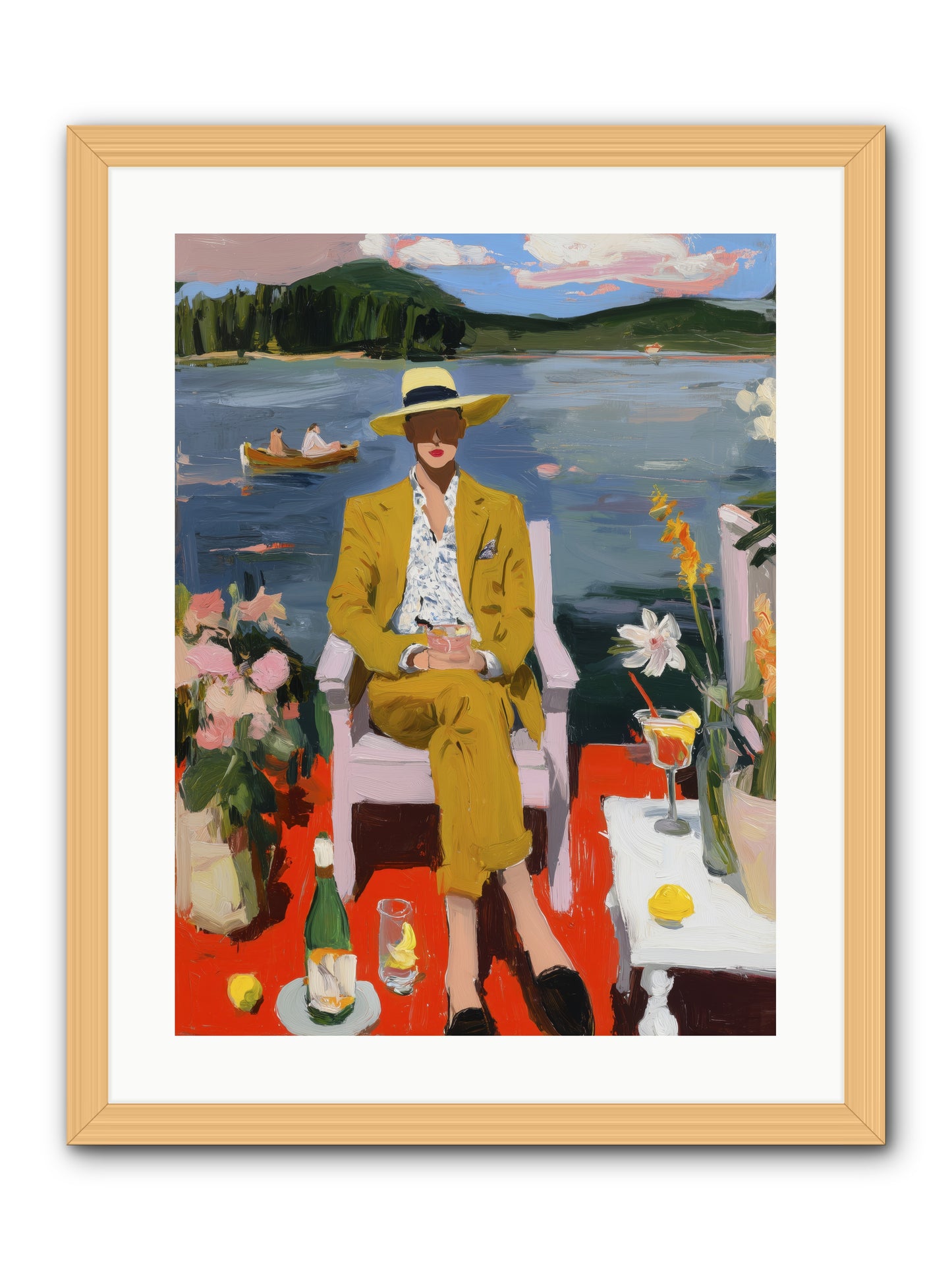 Dusk & Drinks -- Framed Print - Natural 18x24