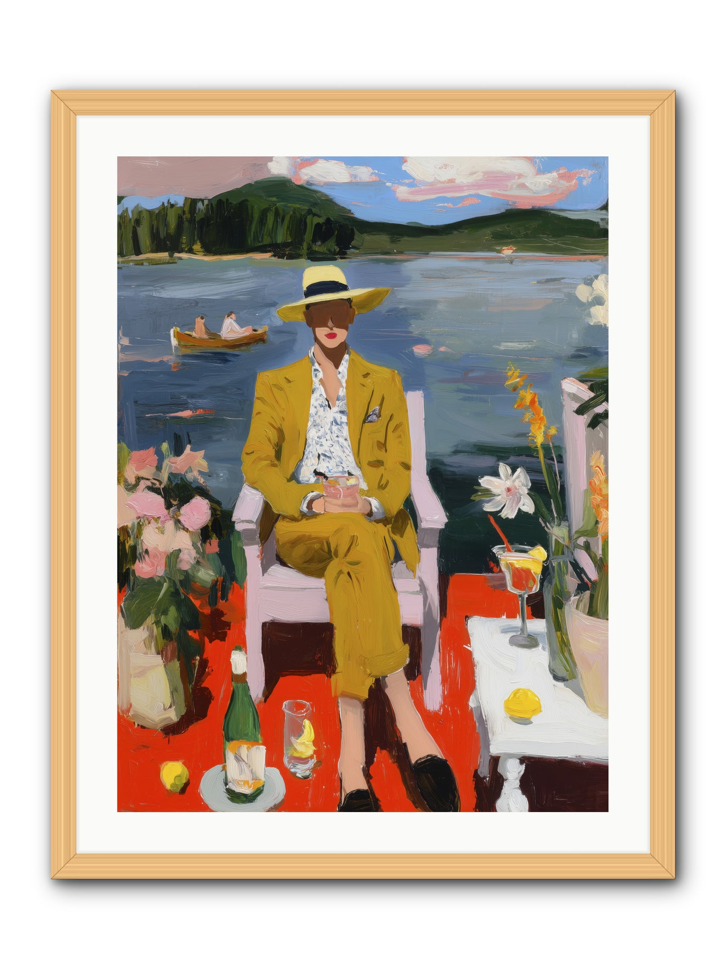 Dusk & Drinks -- Framed Print - Natural 24x32