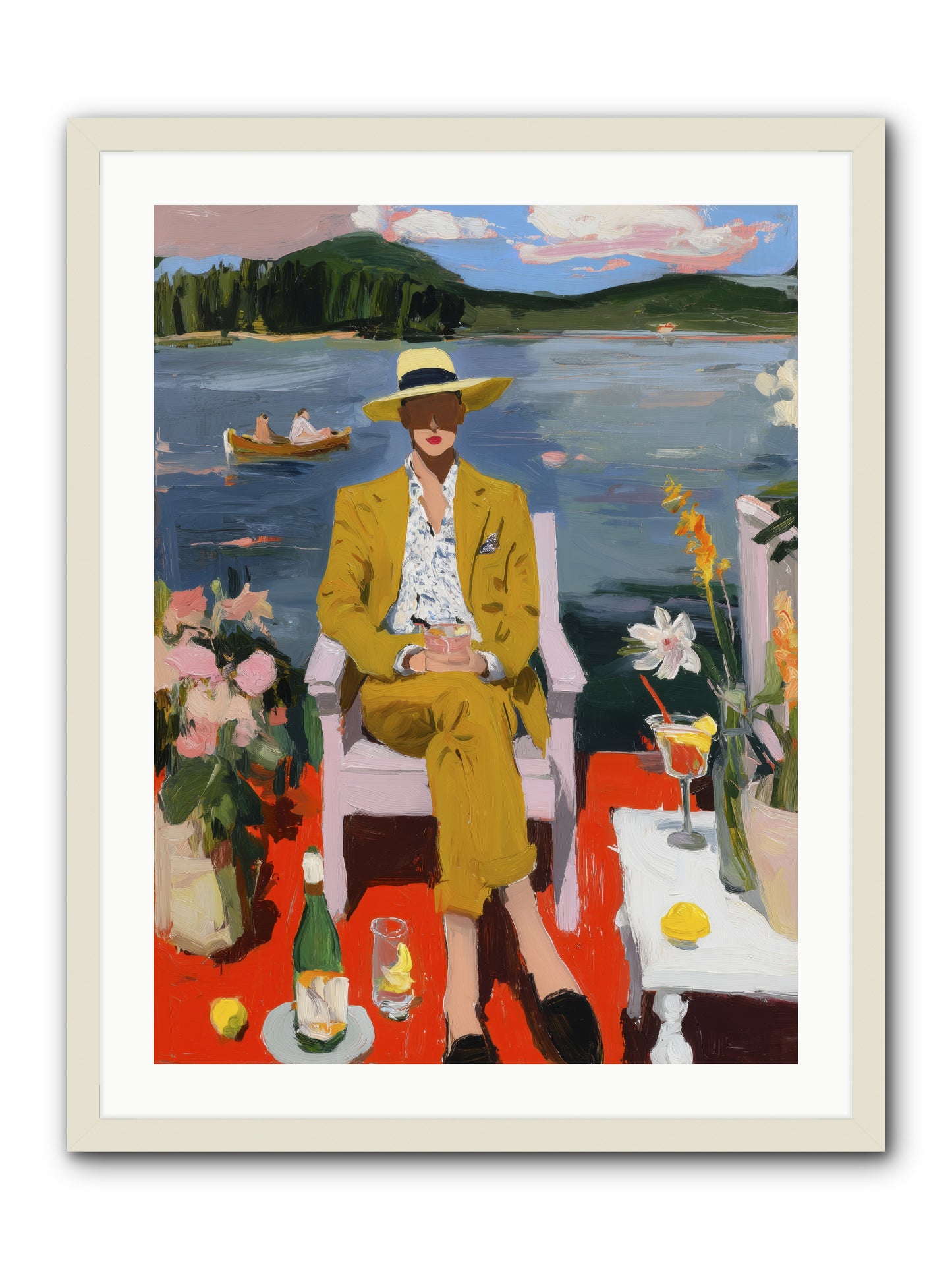 Dusk & Drinks -- Framed Print - White 24x32