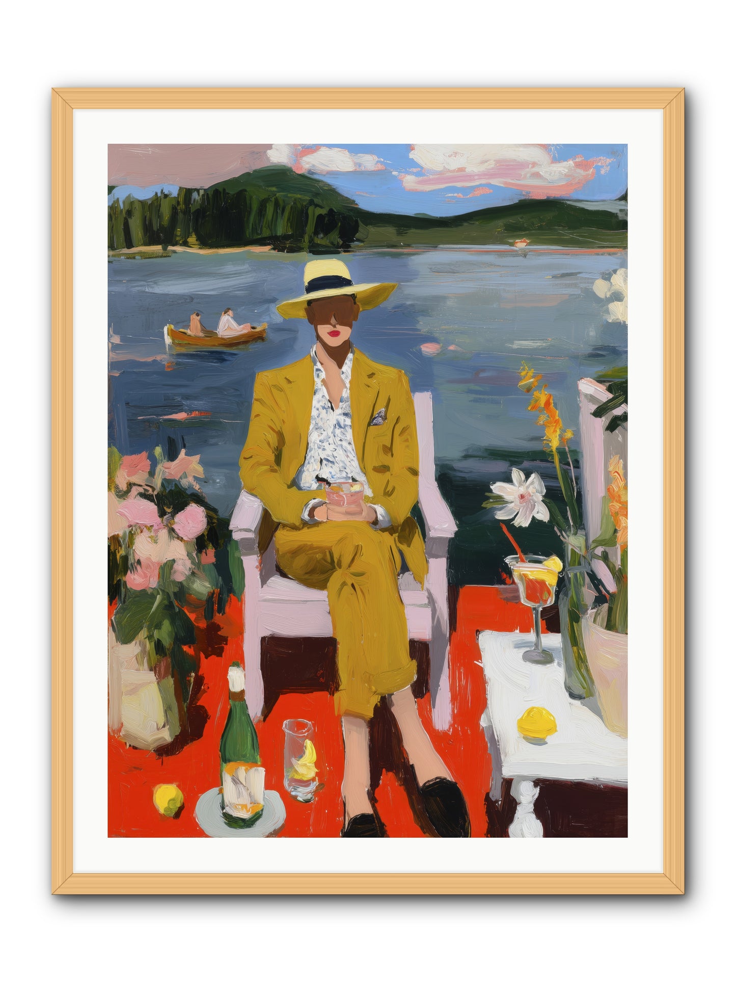 Dusk & Drinks -- Framed Print - Natural 30x40