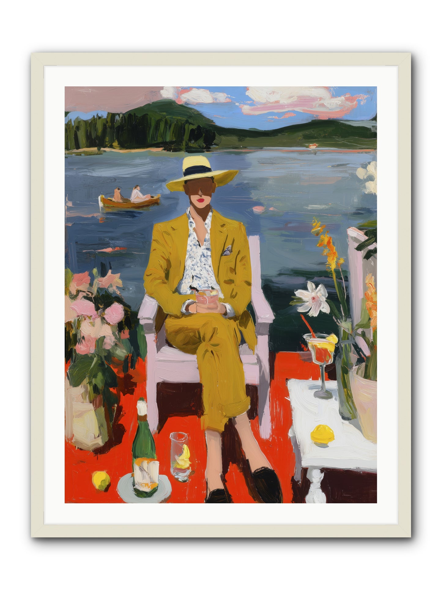 Dusk & Drinks -- Framed Print - White 30x40