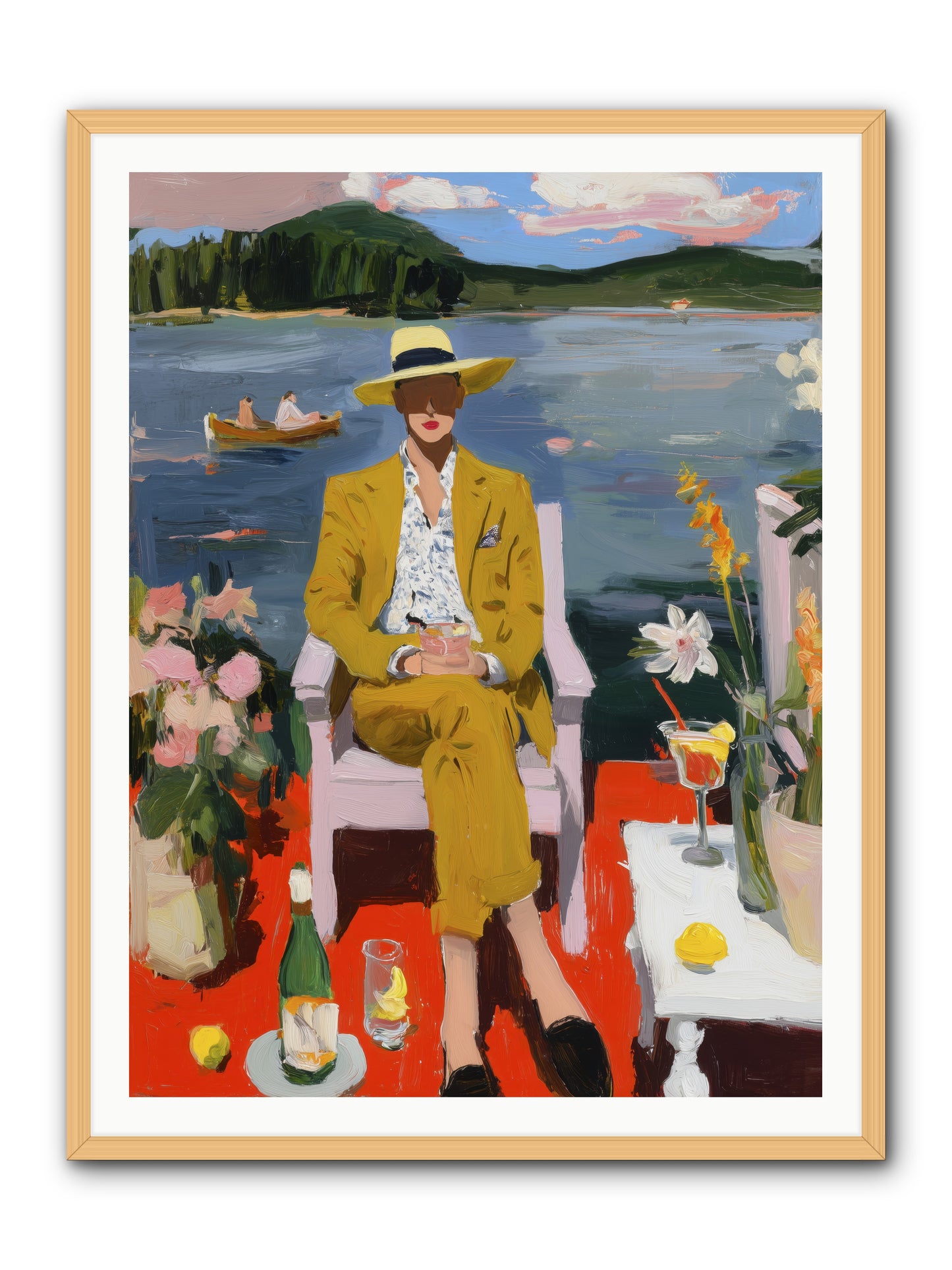 Dusk & Drinks -- Framed Print - Natural 36x48
