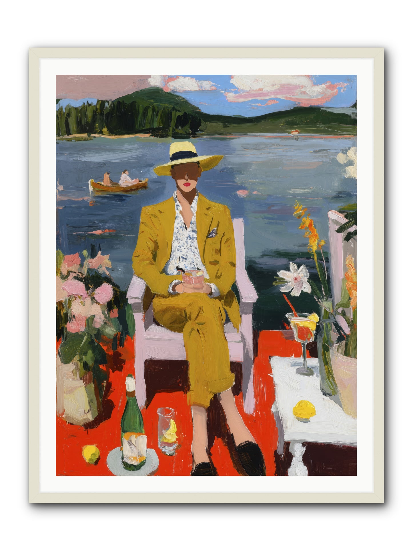 Dusk & Drinks -- Framed Print - White 36x48