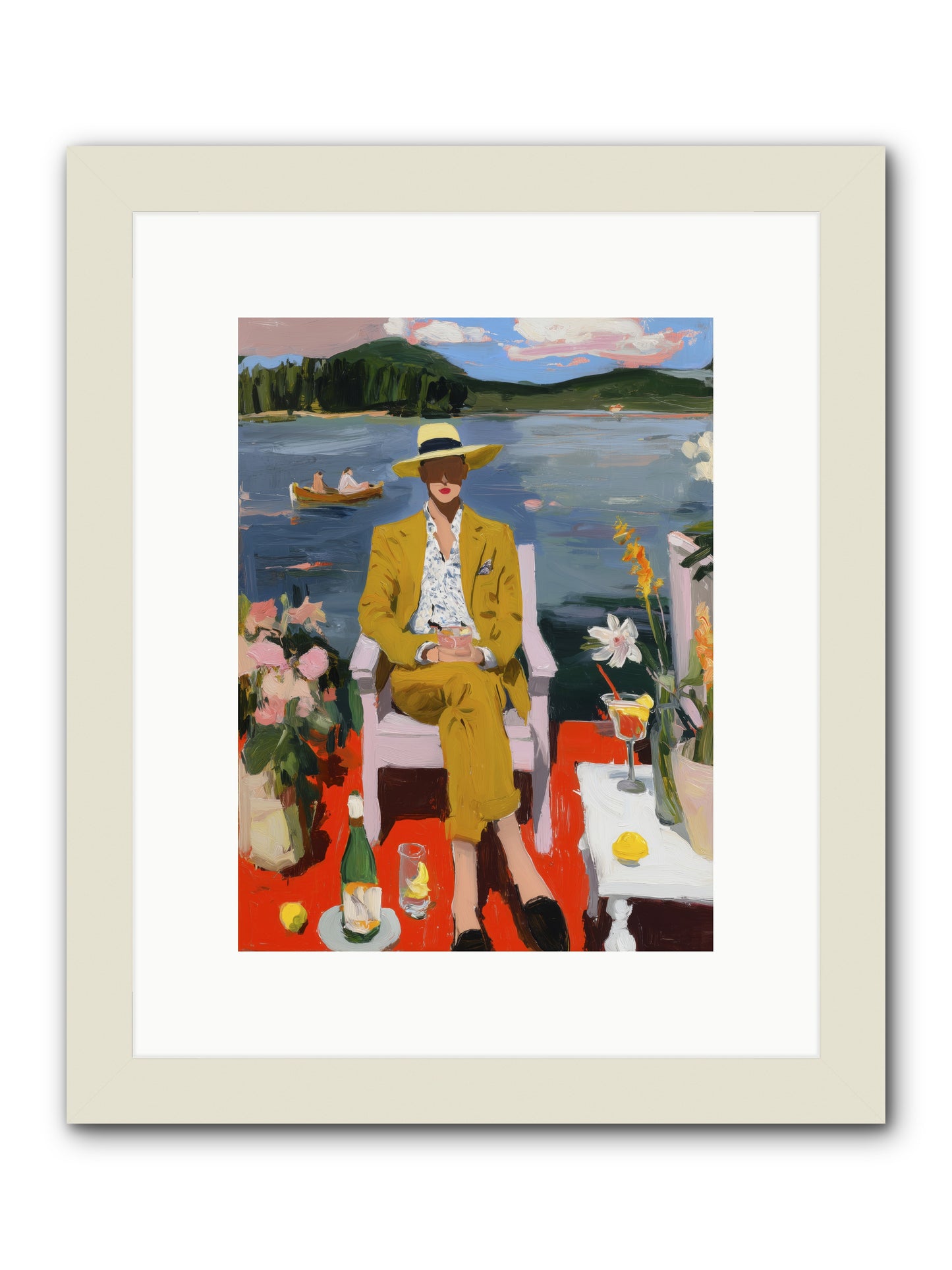 Dusk & Drinks -- Framed Print - White 9x12