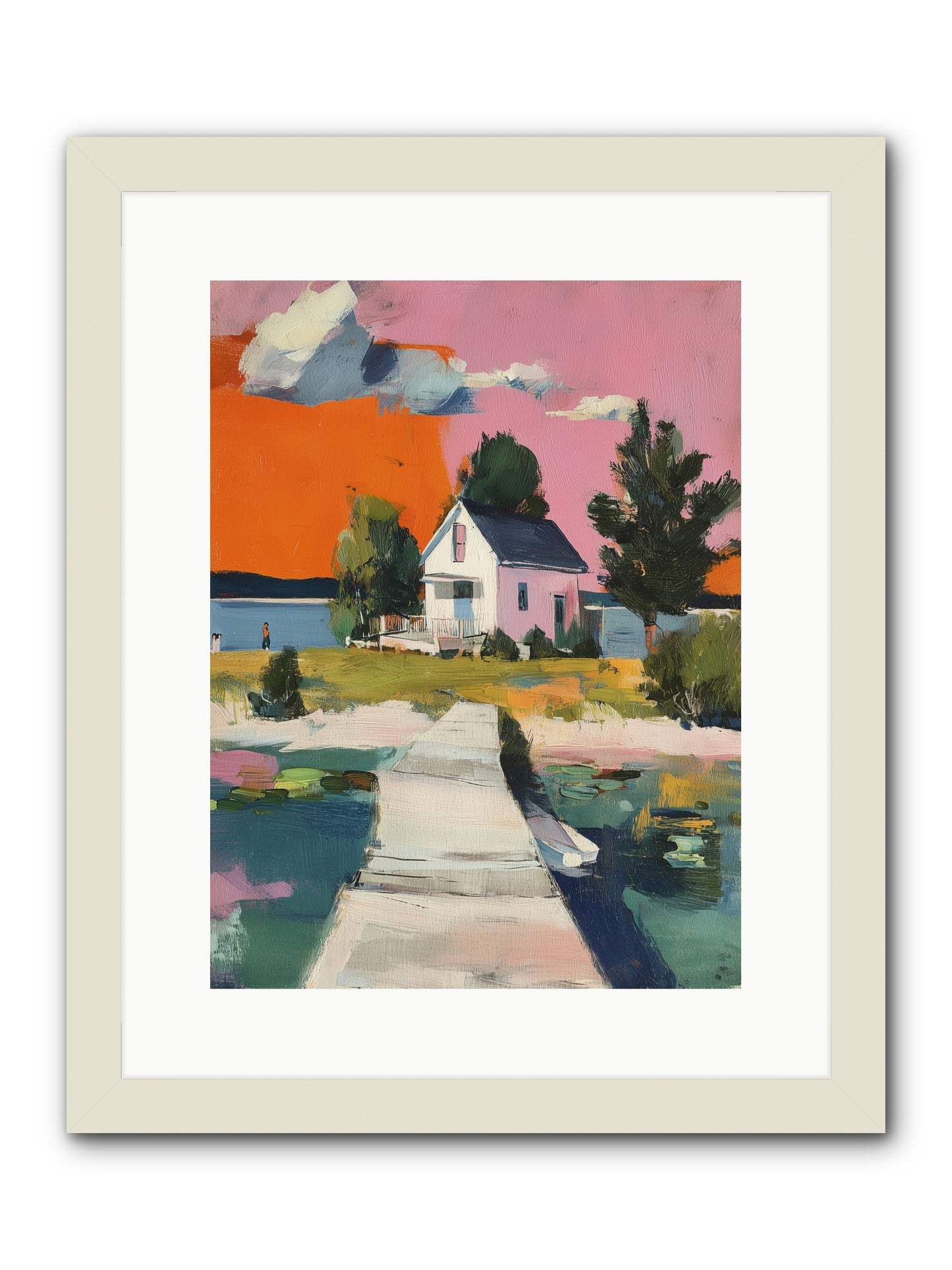 Dusk's Sweet Kiss -- Framed Print - White 12x16