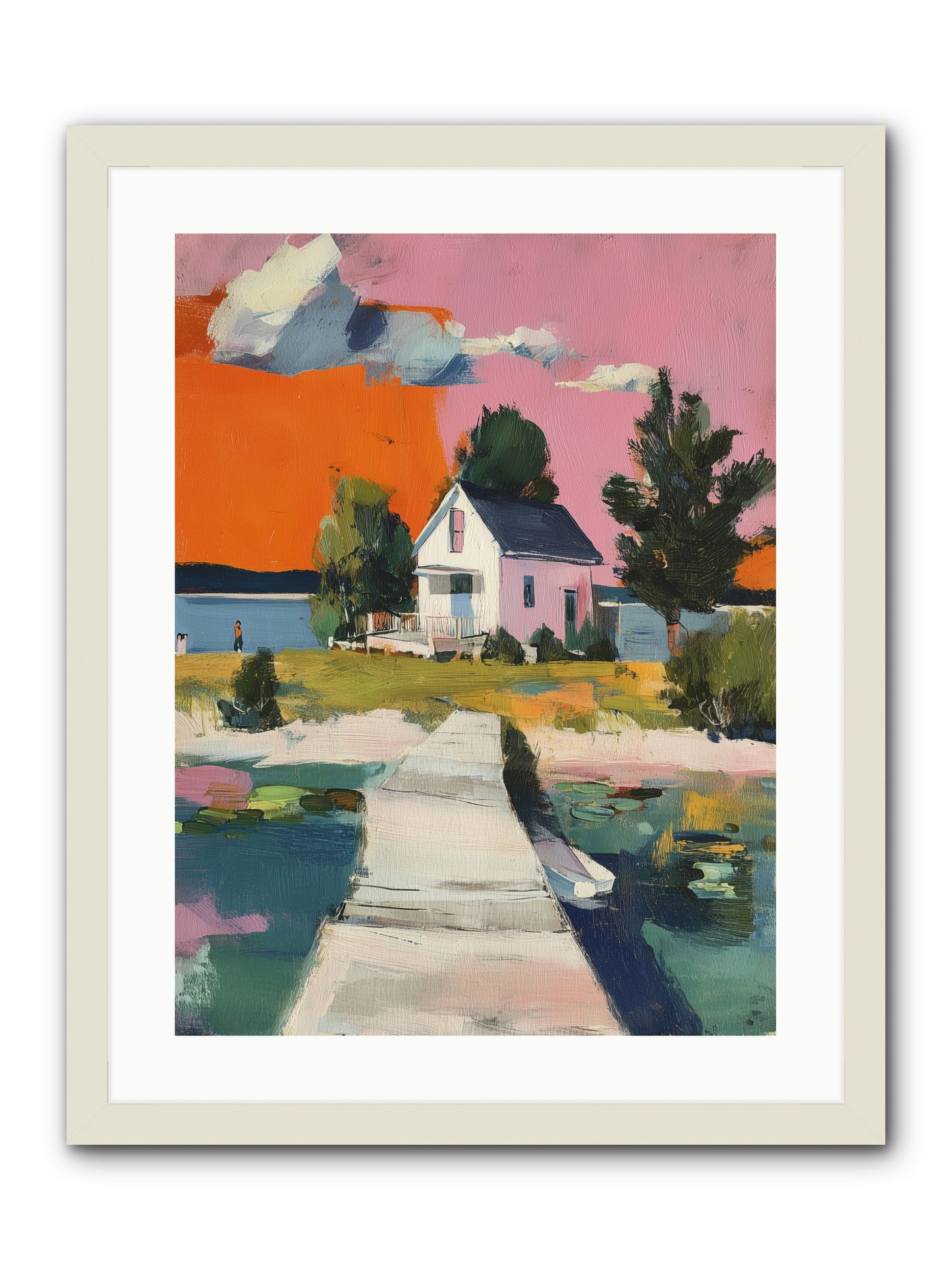 Dusk's Sweet Kiss -- Framed Print - White 18x24