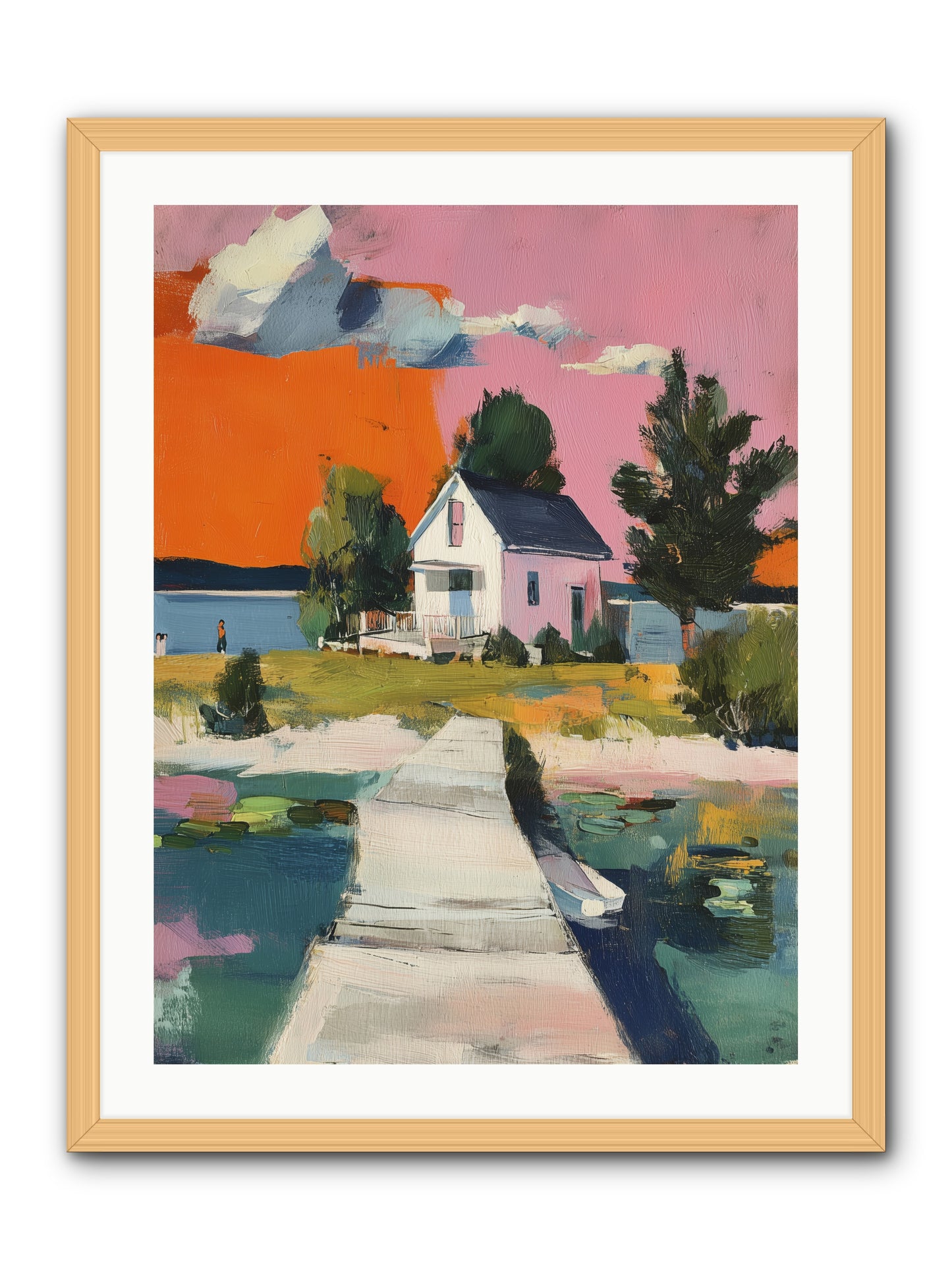 Dusk's Sweet Kiss -- Framed Print - Natural 24x32