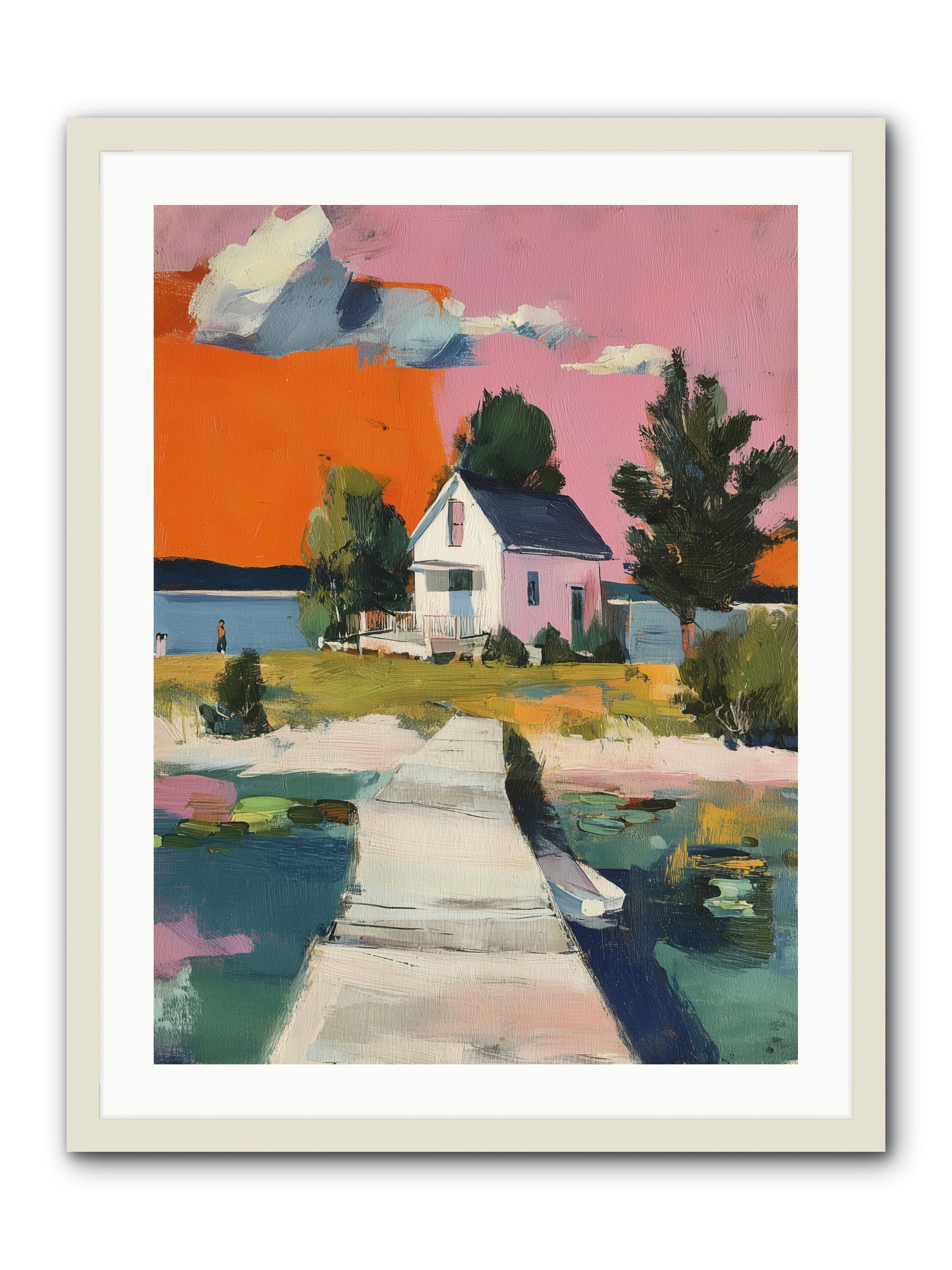 Dusk's Sweet Kiss -- Framed Print - White 24x32