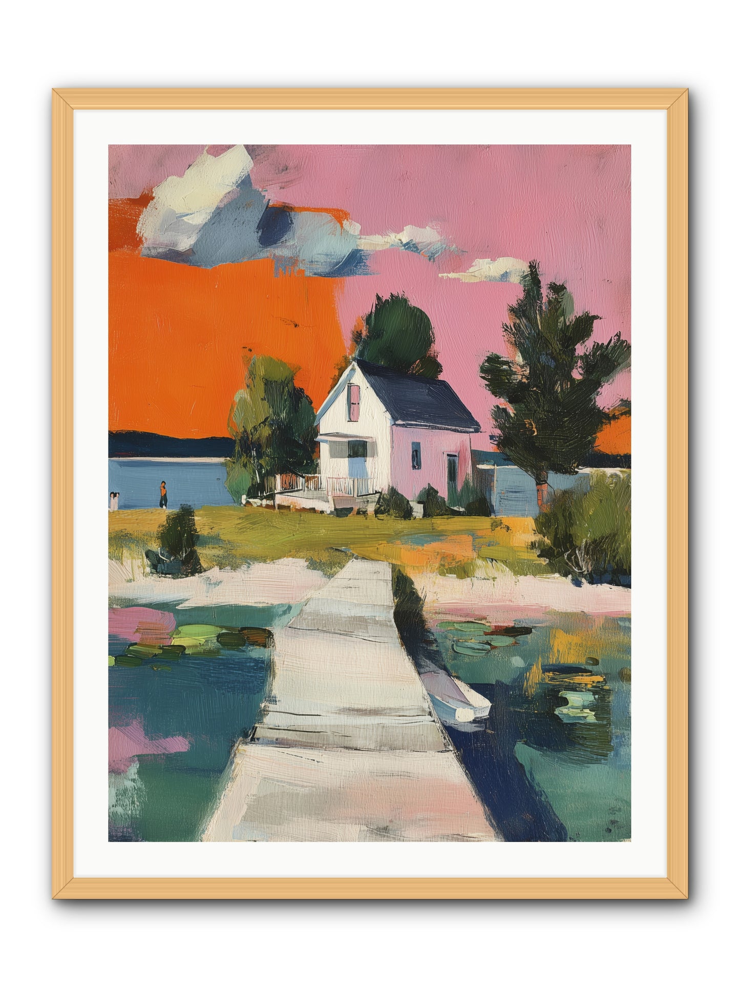Dusk's Sweet Kiss -- Framed Print - Natural 30x40