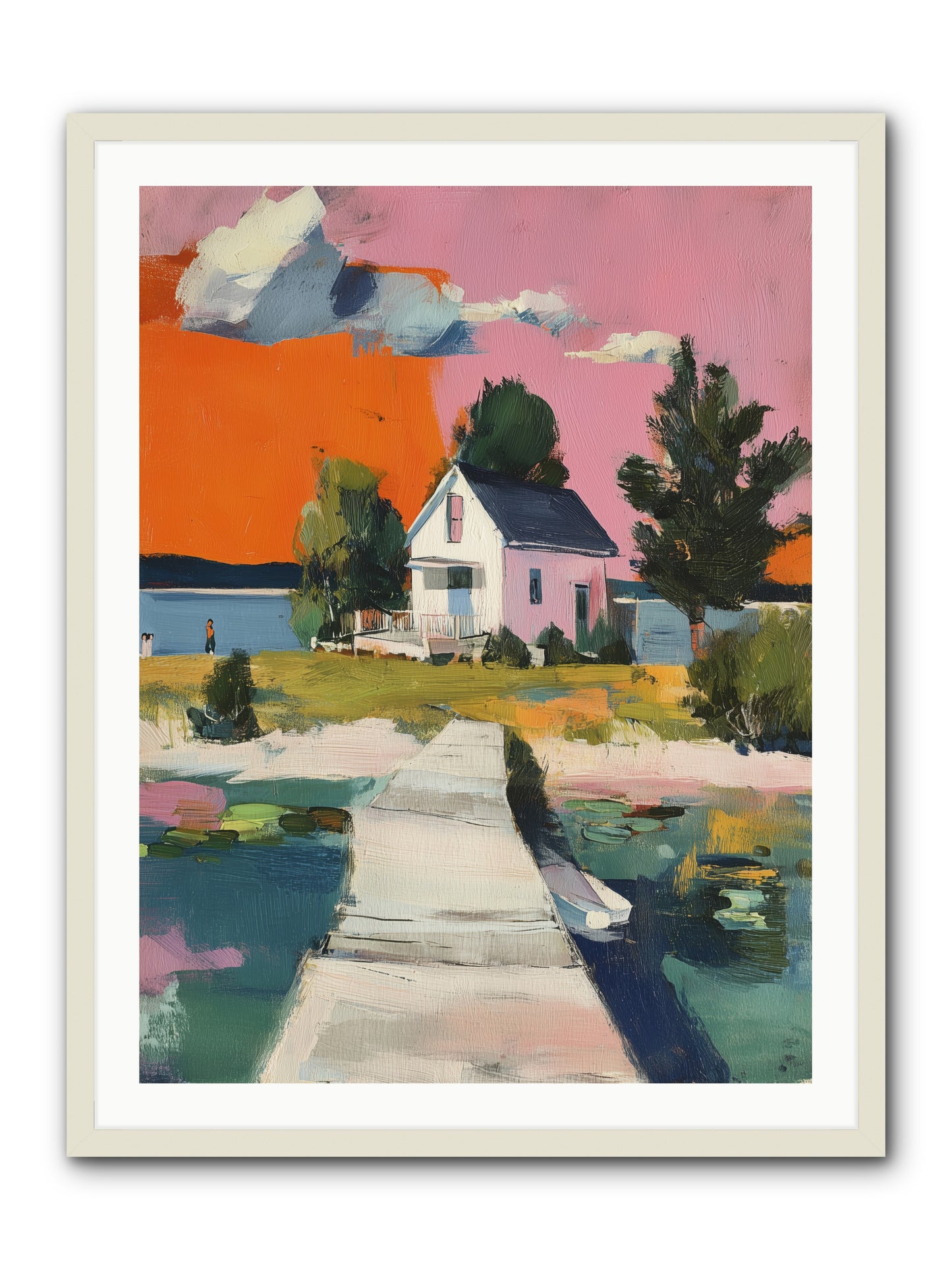Dusk's Sweet Kiss -- Framed Print - White 30x40