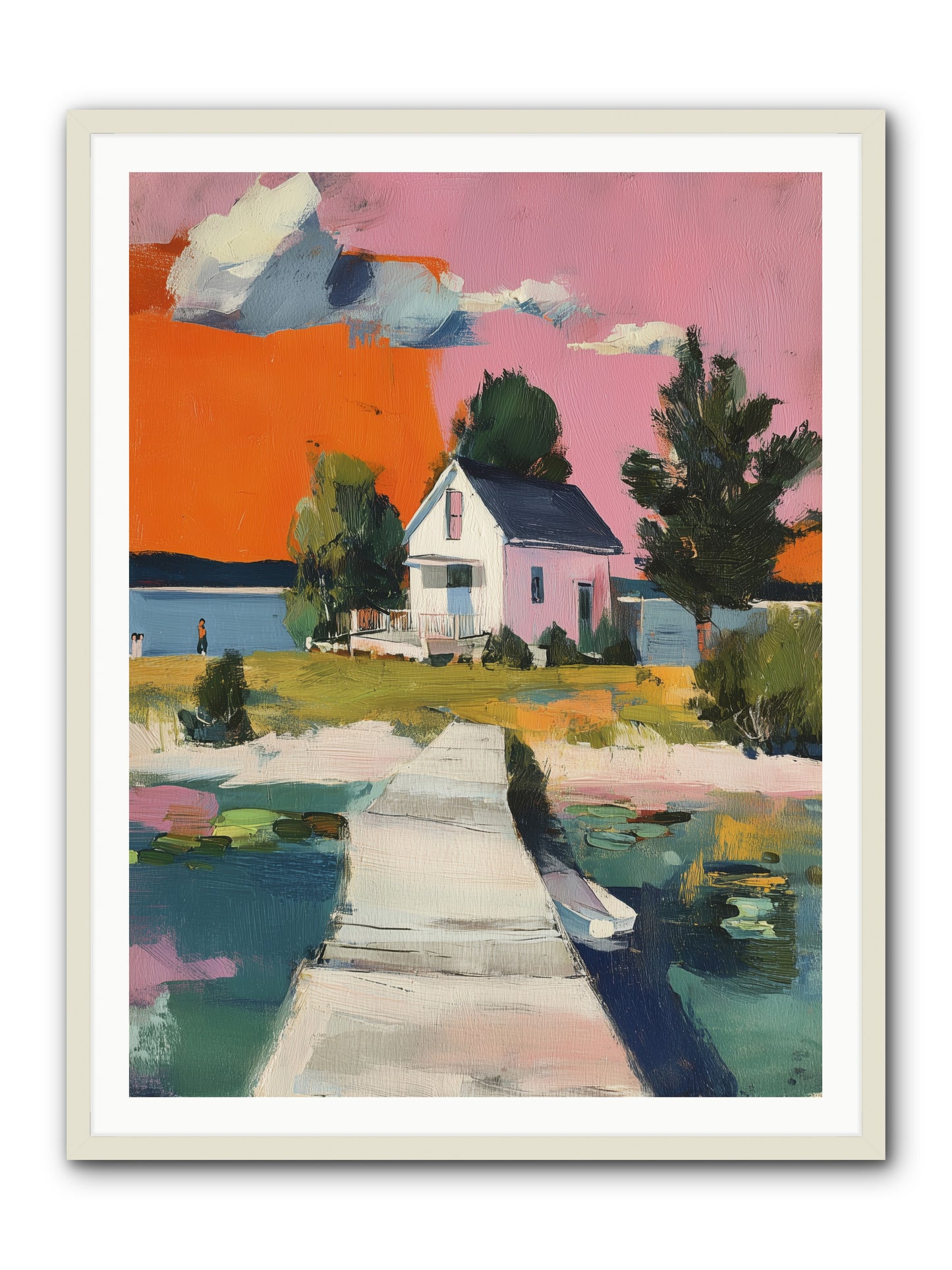 Dusk's Sweet Kiss -- Framed Print - White 36x48