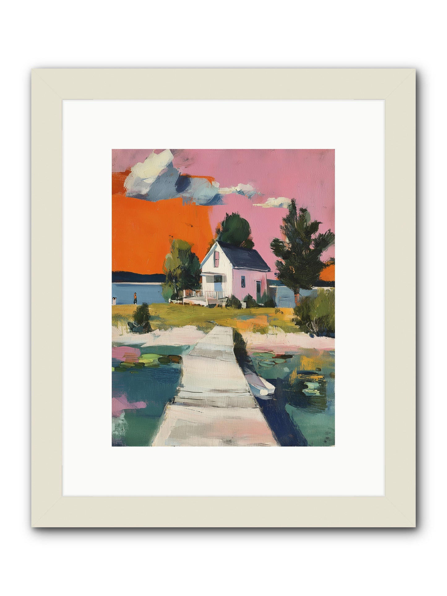 Dusk's Sweet Kiss -- Framed Print - White 9x12