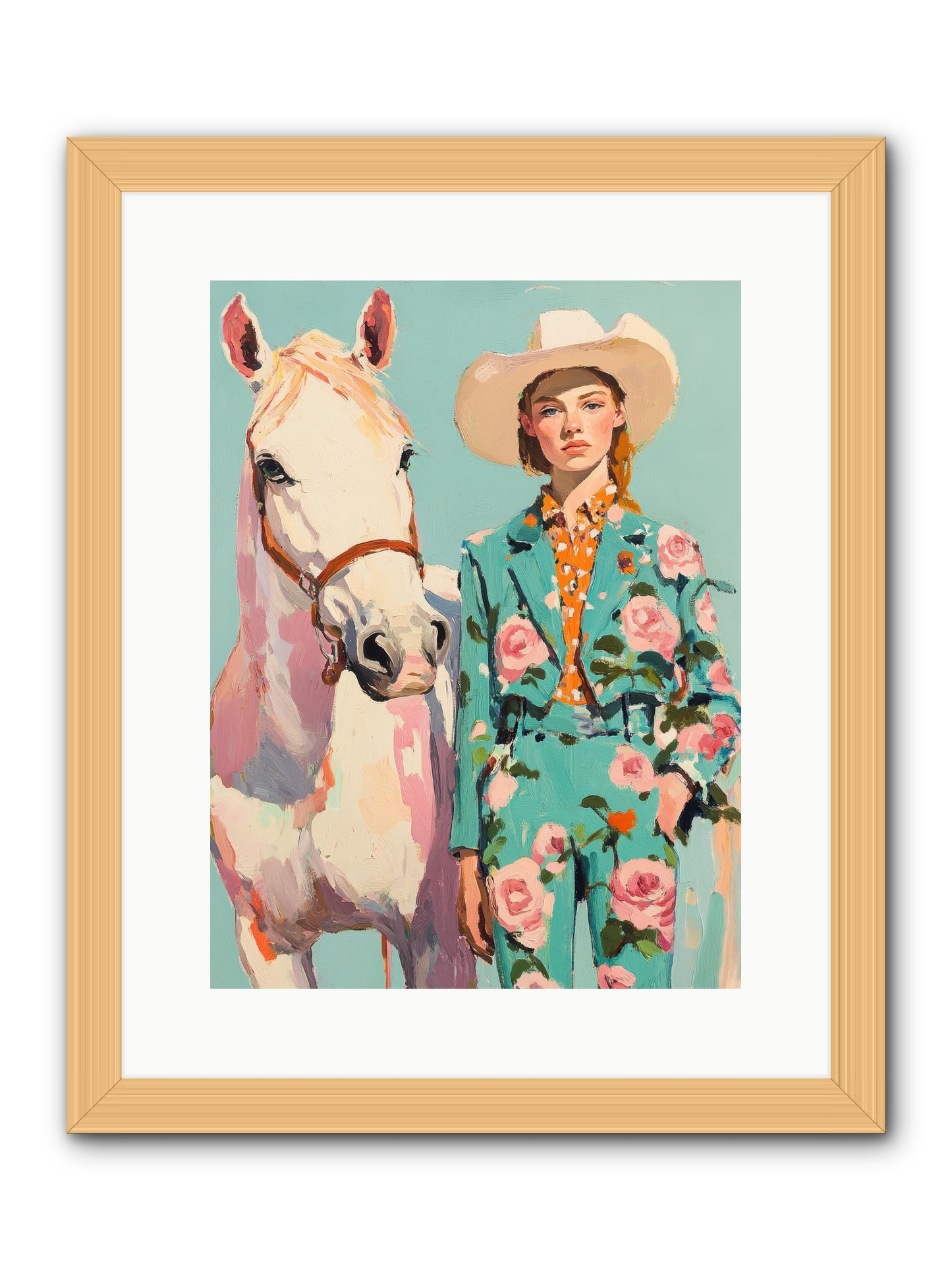 Dust Storm Rider -- Framed Print - Natural 12x16