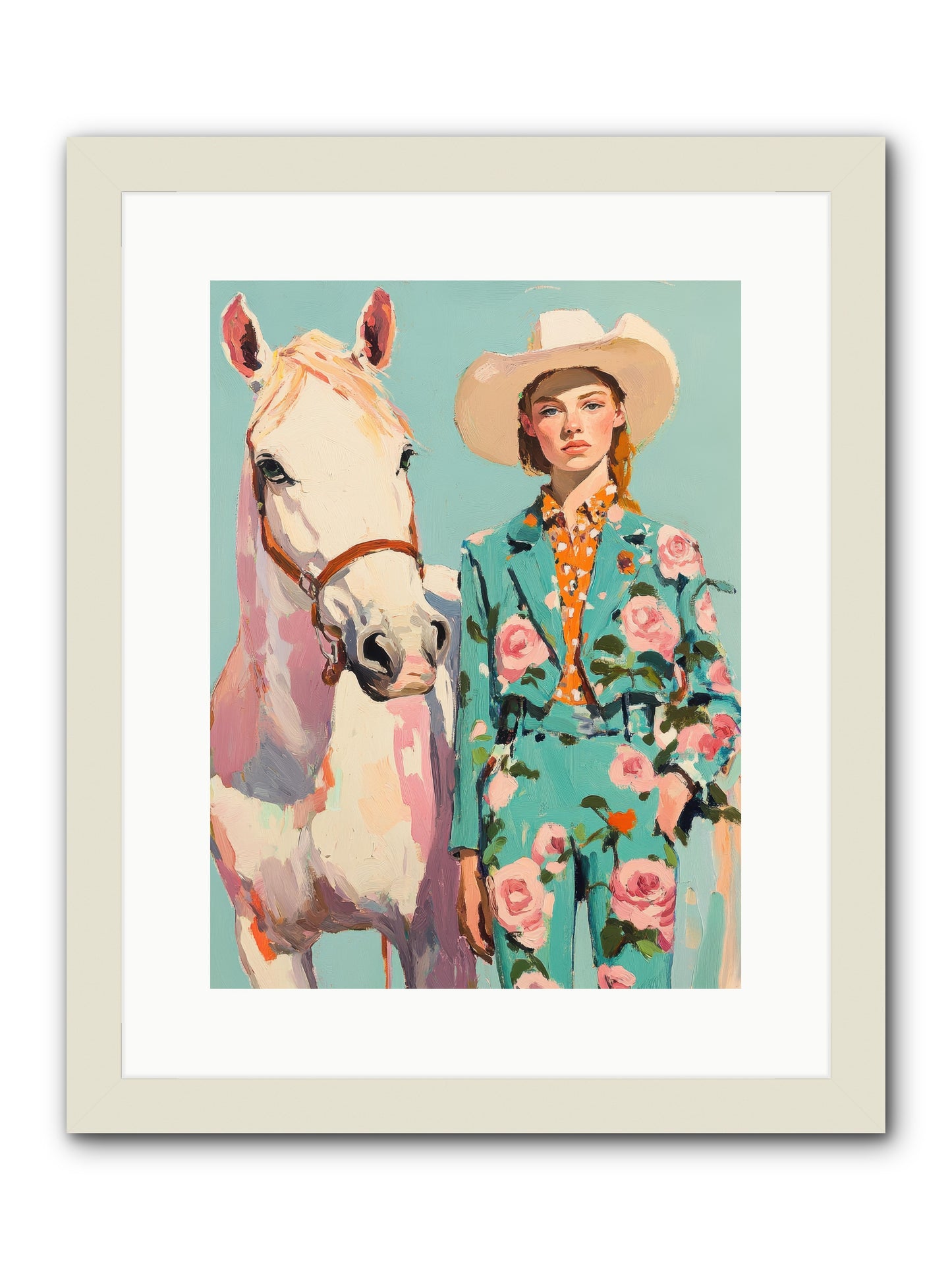 Dust Storm Rider -- Framed Print - White 12x16