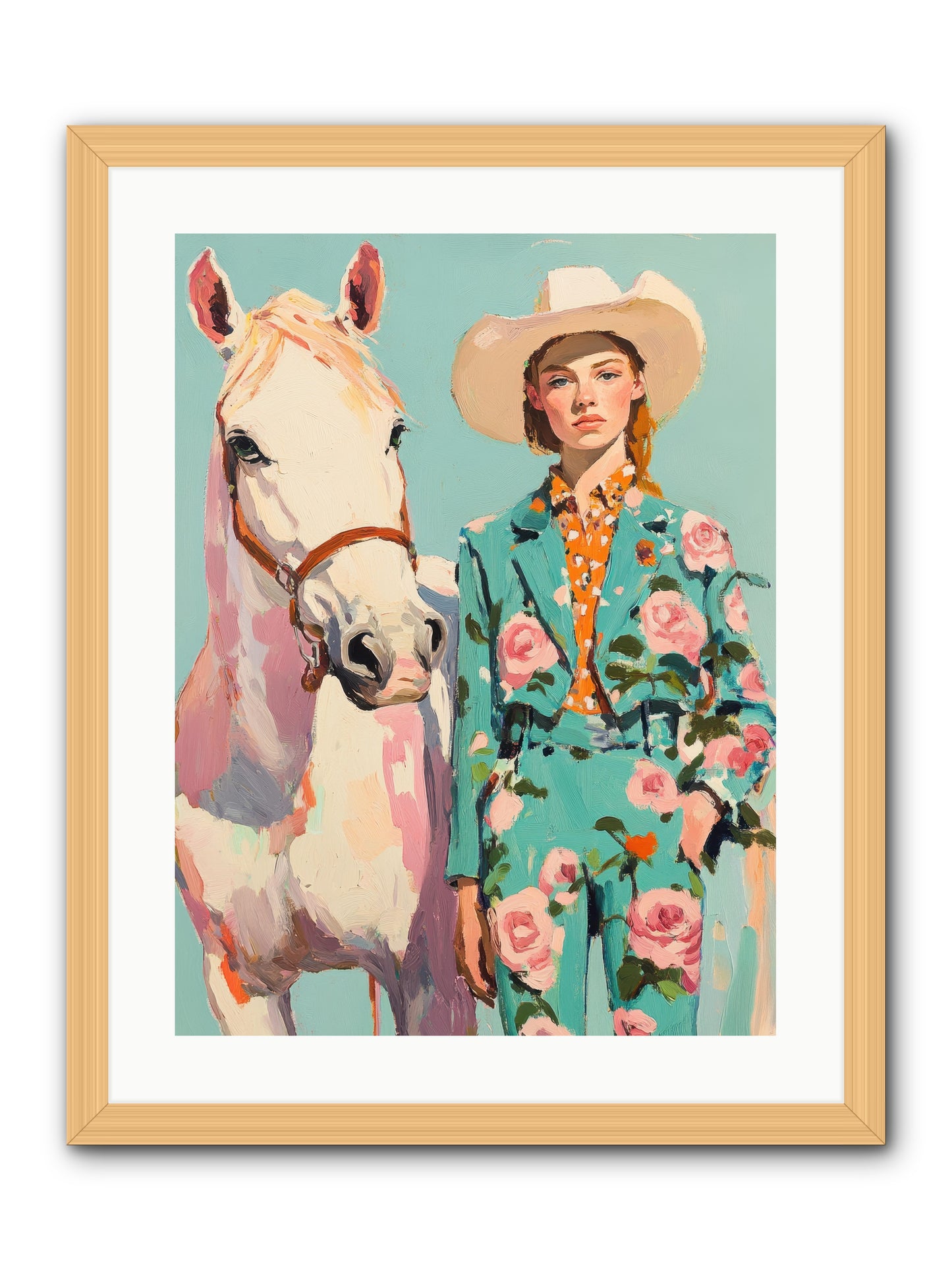 Dust Storm Rider -- Framed Print - Natural 18x24