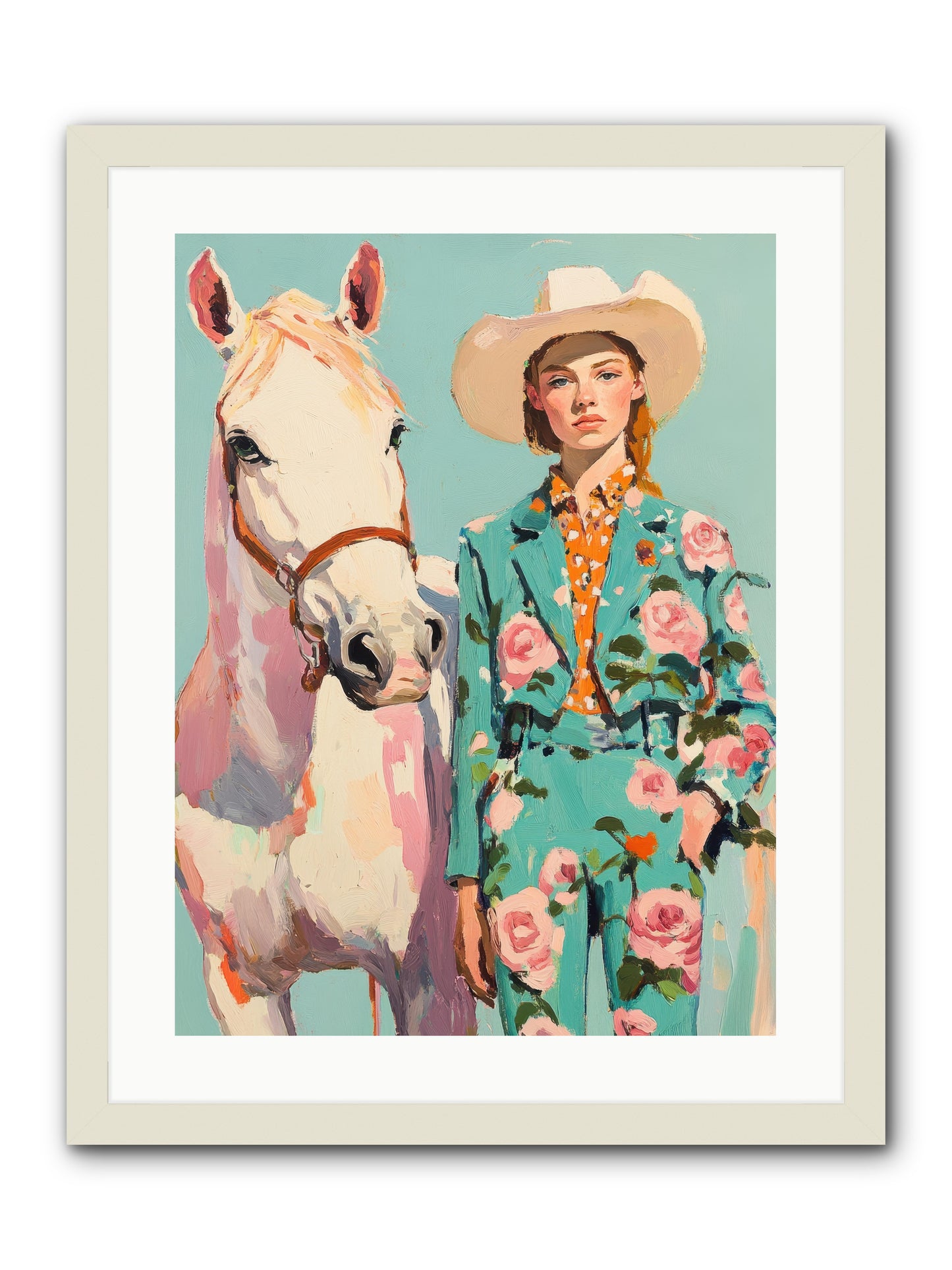 Dust Storm Rider -- Framed Print - White 18x24