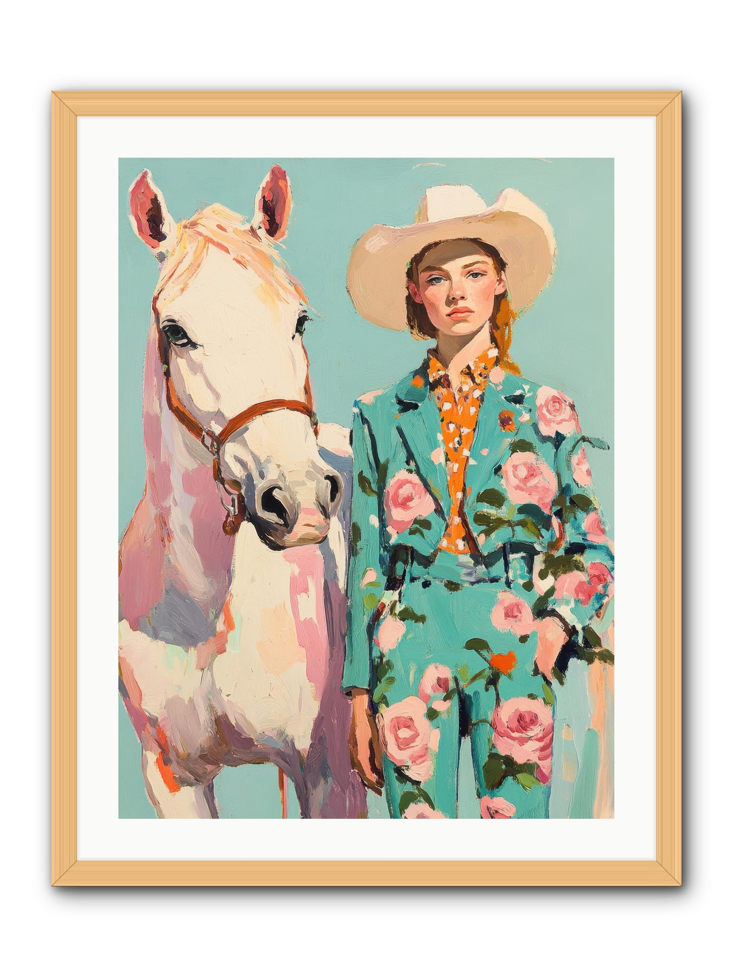 Dust Storm Rider -- Framed Print - Natural 24x32