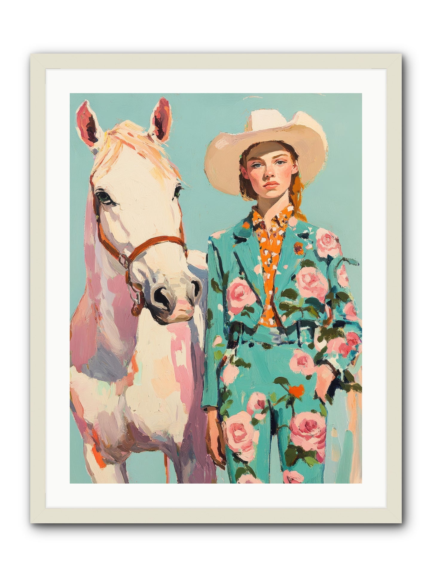 Dust Storm Rider -- Framed Print - White 24x32
