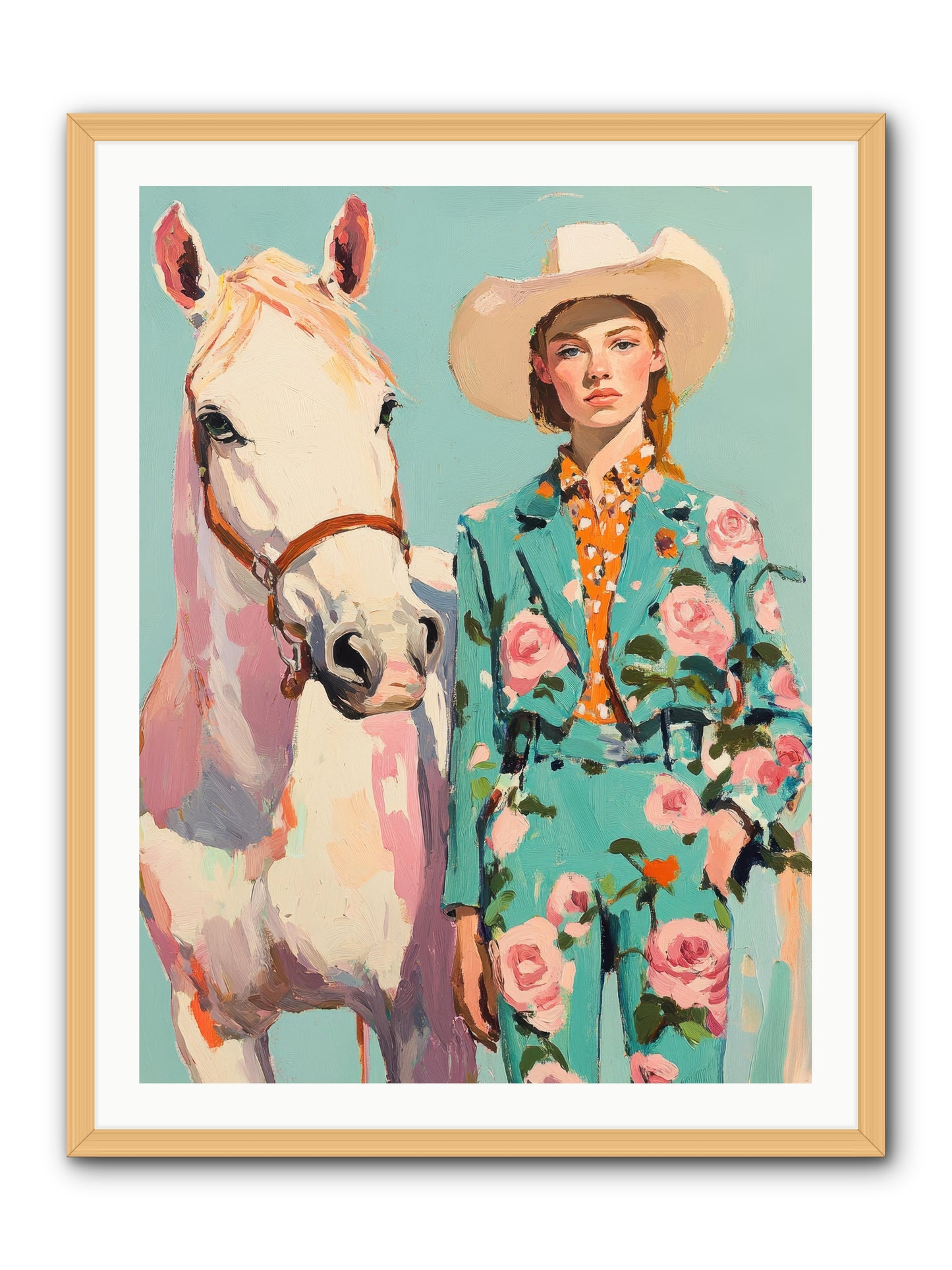Dust Storm Rider -- Framed Print - Natural 30x40