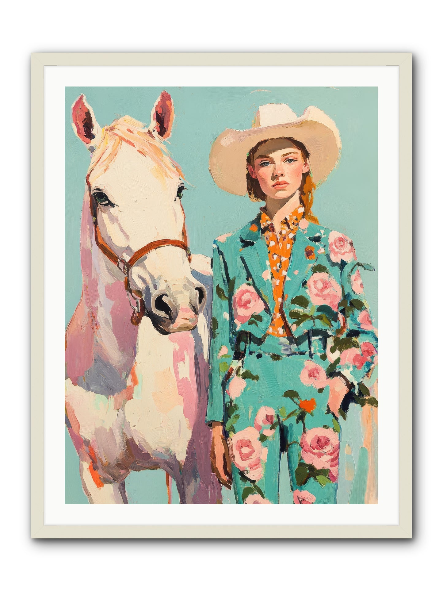 Dust Storm Rider -- Framed Print - White 30x40