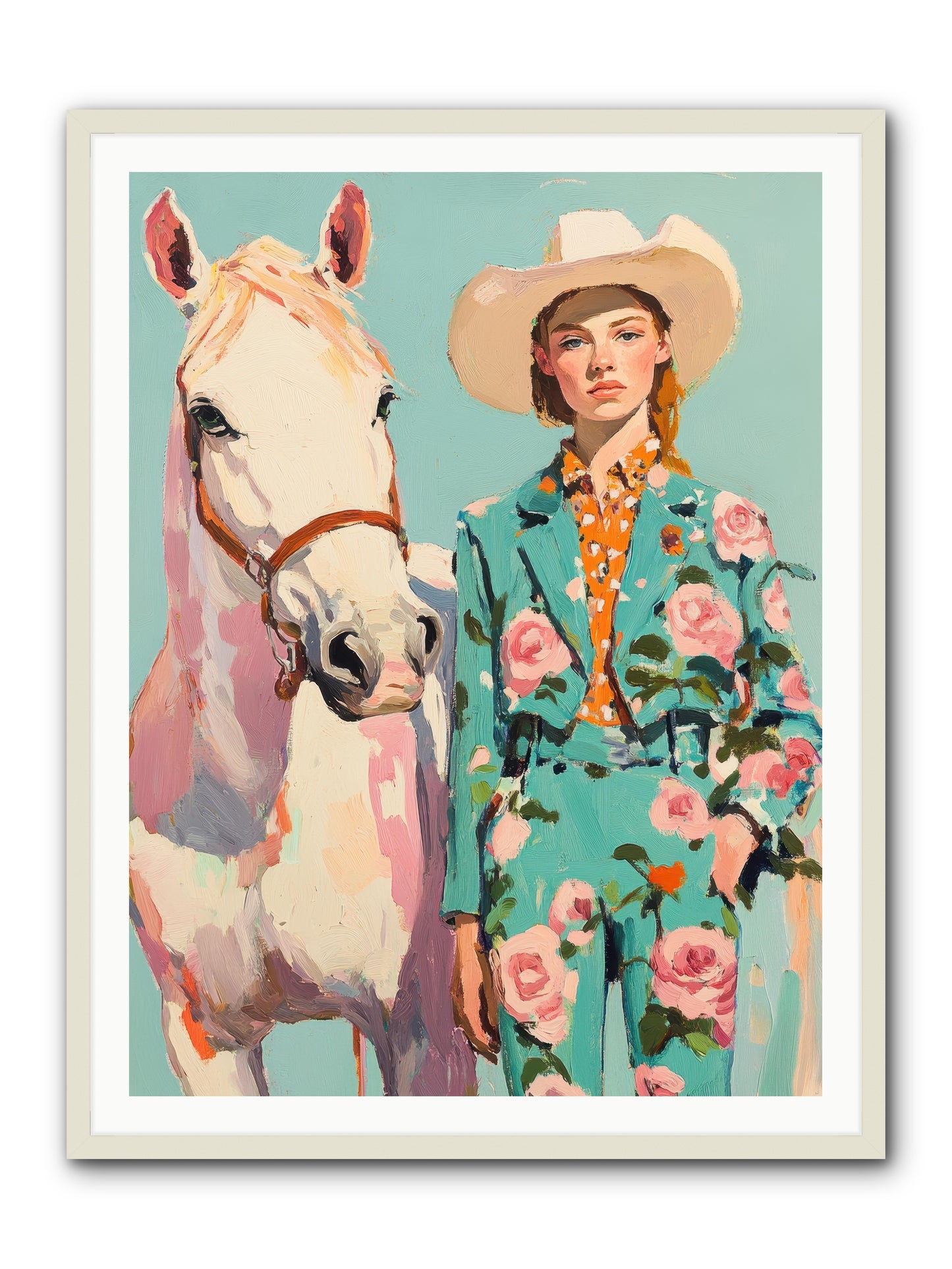 Dust Storm Rider -- Framed Print - White 36x48