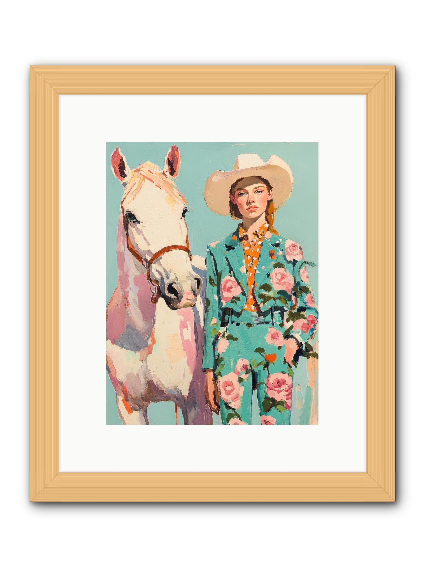 Dust Storm Rider -- Framed Print - Natural 9x12