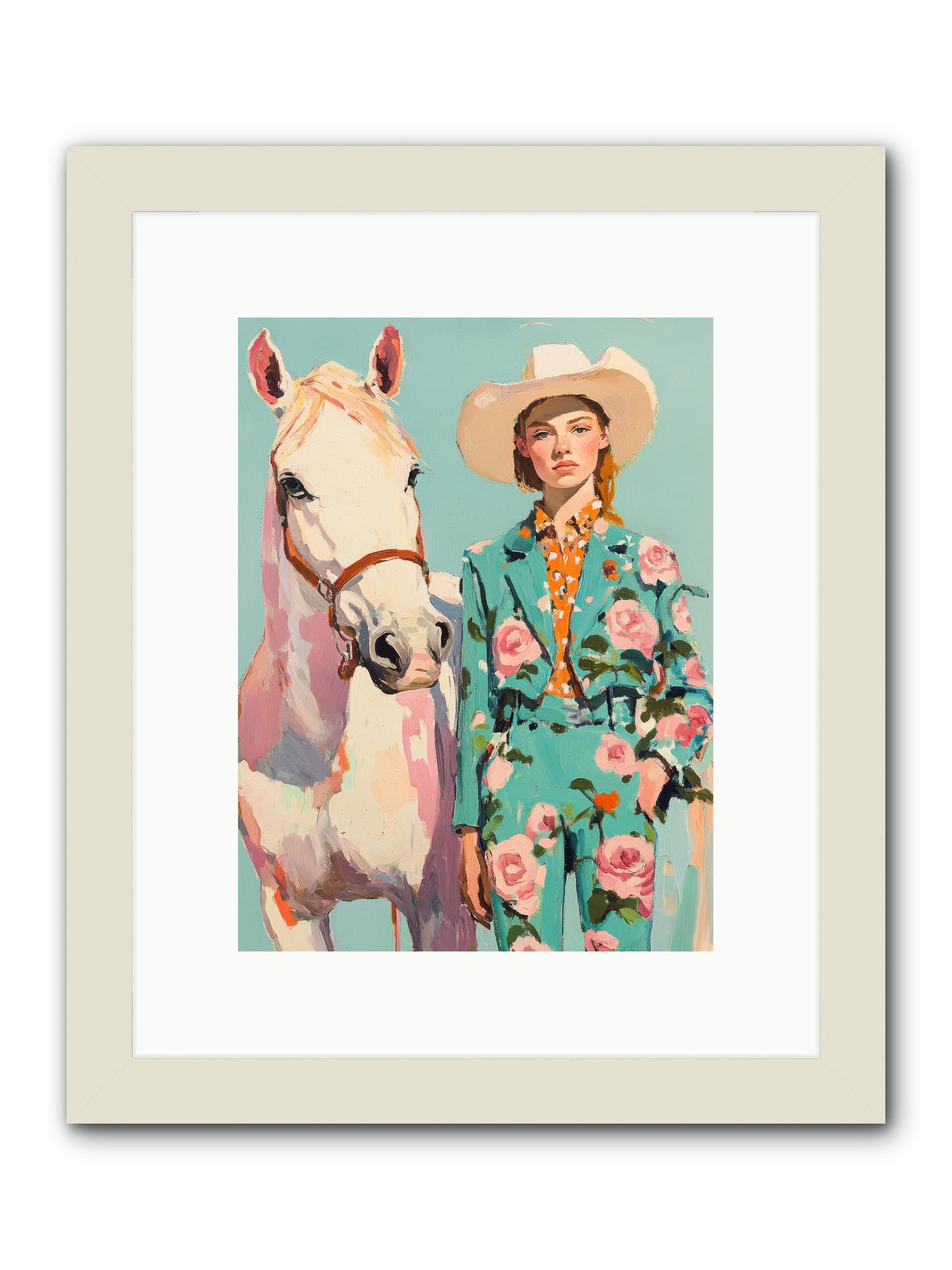 Dust Storm Rider -- Framed Print - White 9x12
