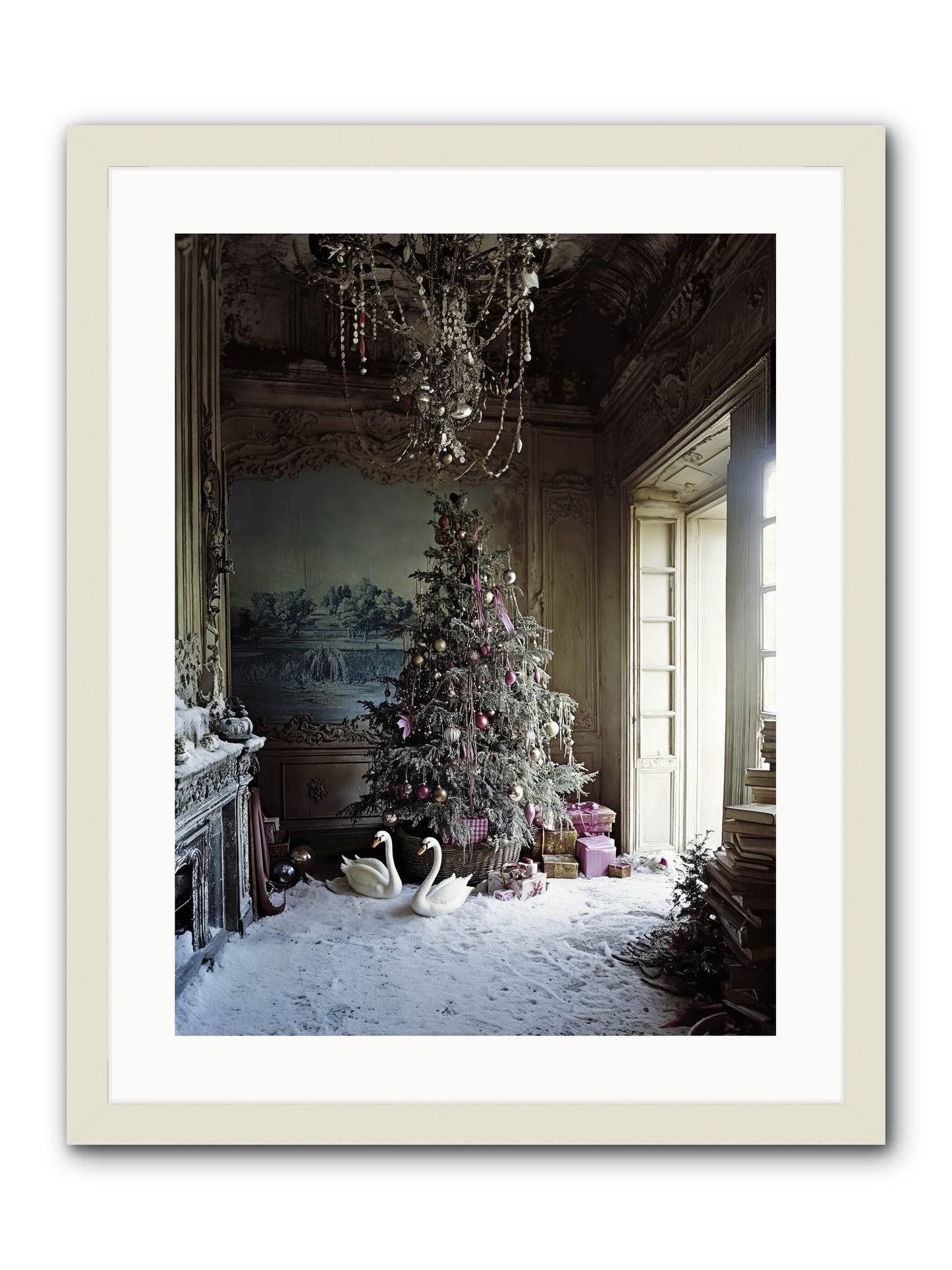 Dusted In Moonlight Miracles -- Framed Print - White 18x24