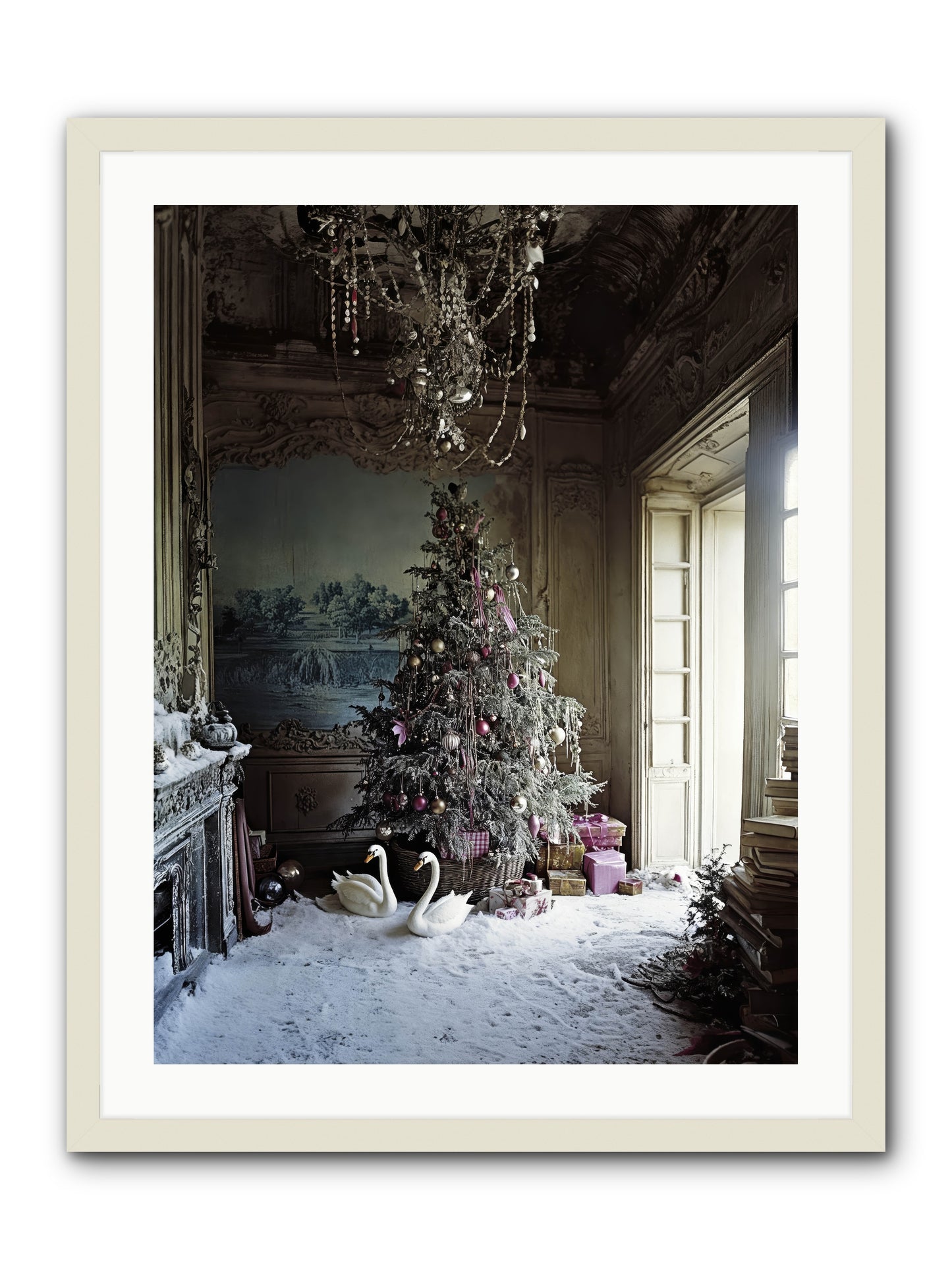 Dusted In Moonlight Miracles -- Framed Print - White 24x32
