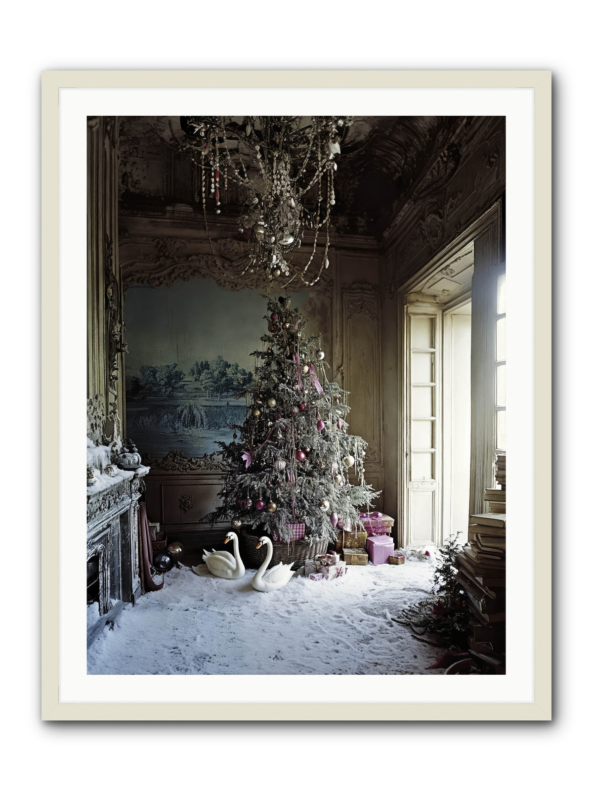Dusted In Moonlight Miracles -- Framed Print - White 30x40