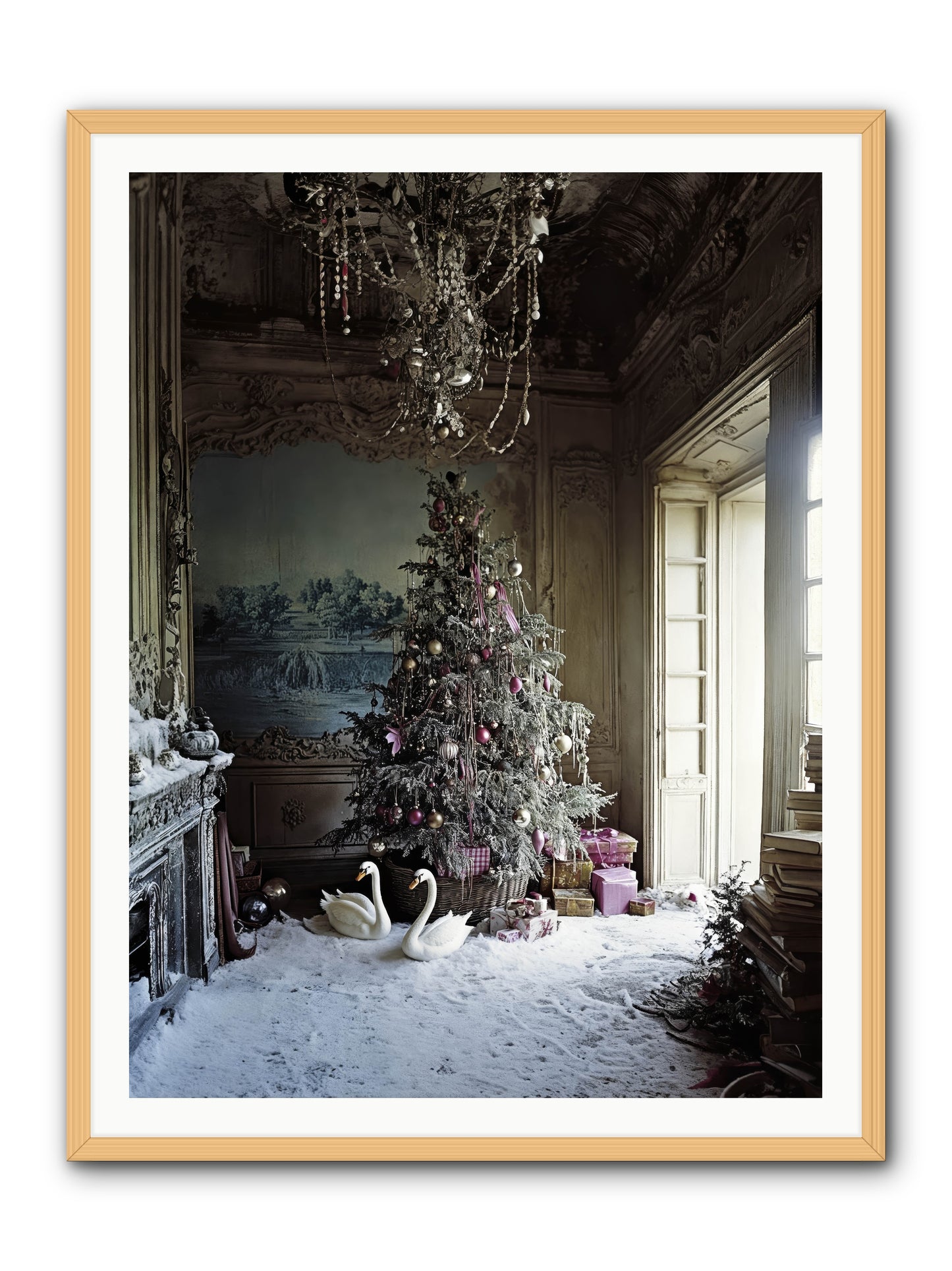 Dusted In Moonlight Miracles -- Framed Print - Natural 36x48
