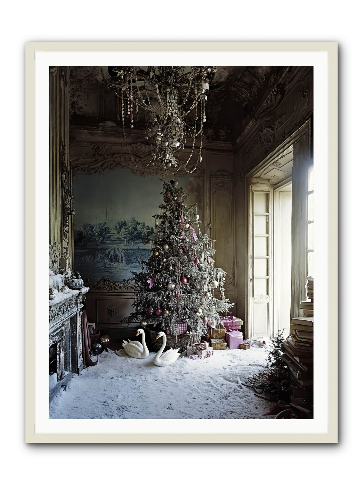 Dusted In Moonlight Miracles -- Framed Print - White 36x48
