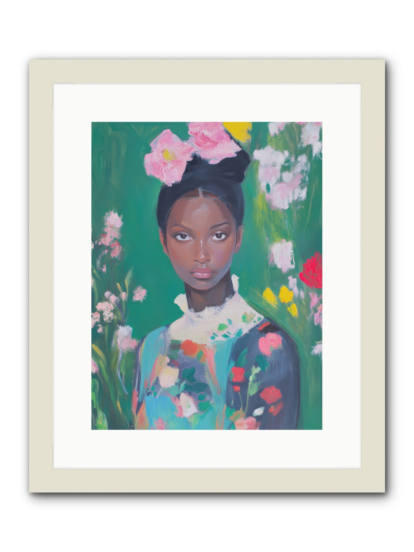 Eglantine Skylark-REZ -- Framed Print - White 12x16