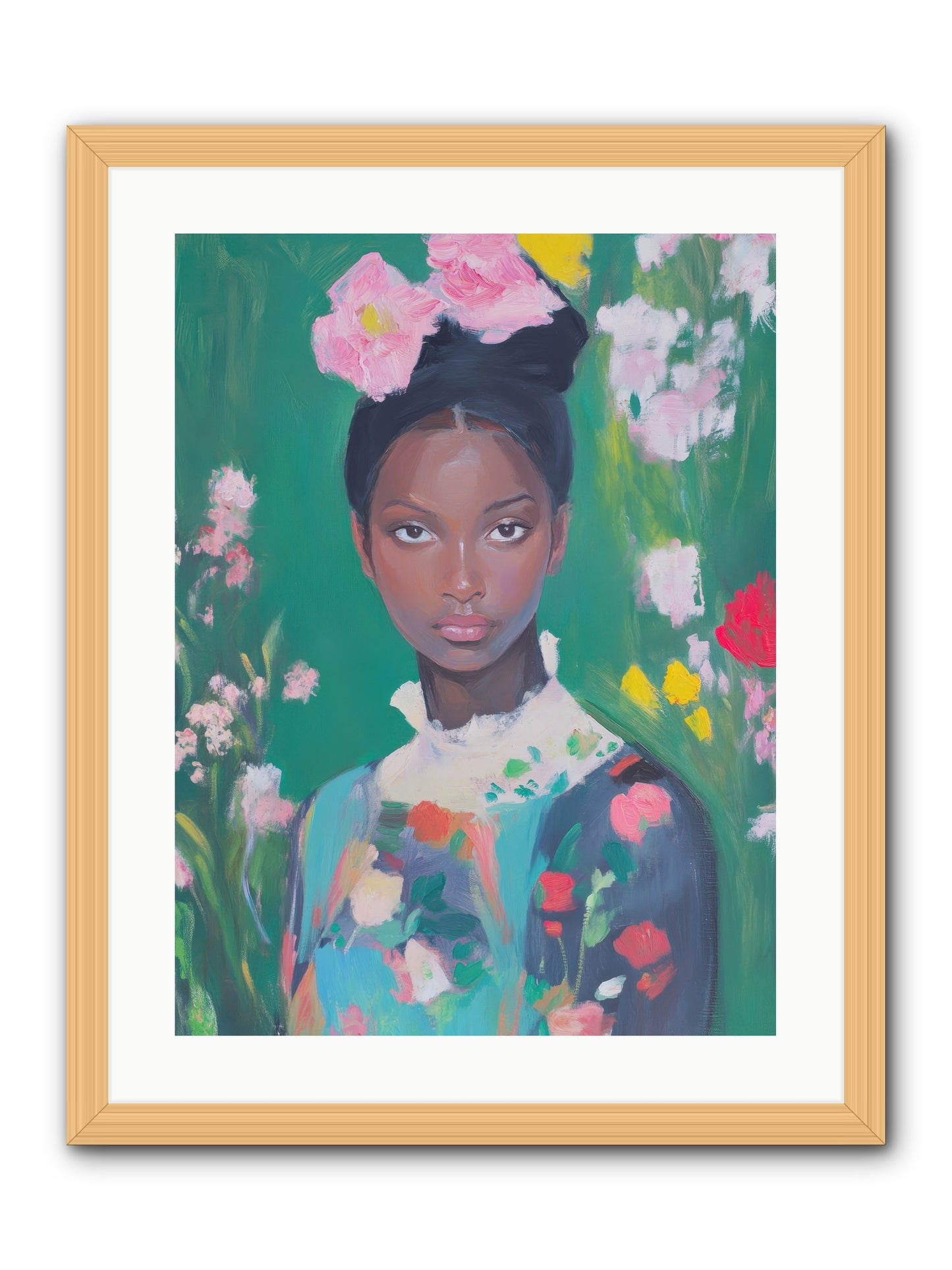 Eglantine Skylark-REZ -- Framed Print - Natural 18x24